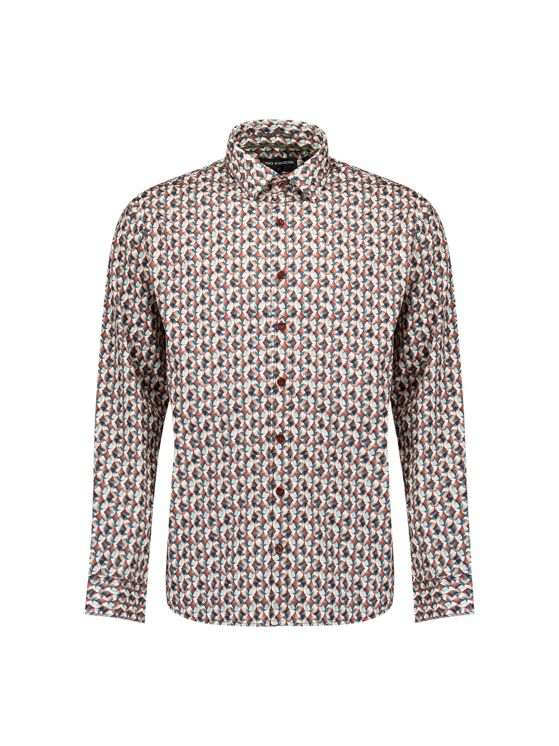 Stretch Allover Print Shirt | Caramel