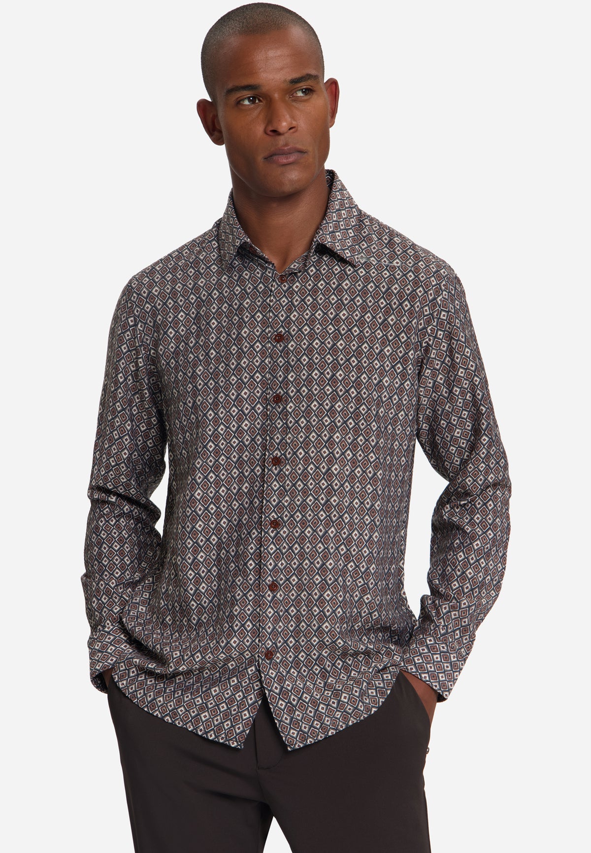 Allover Print Shirt | Light Brown
