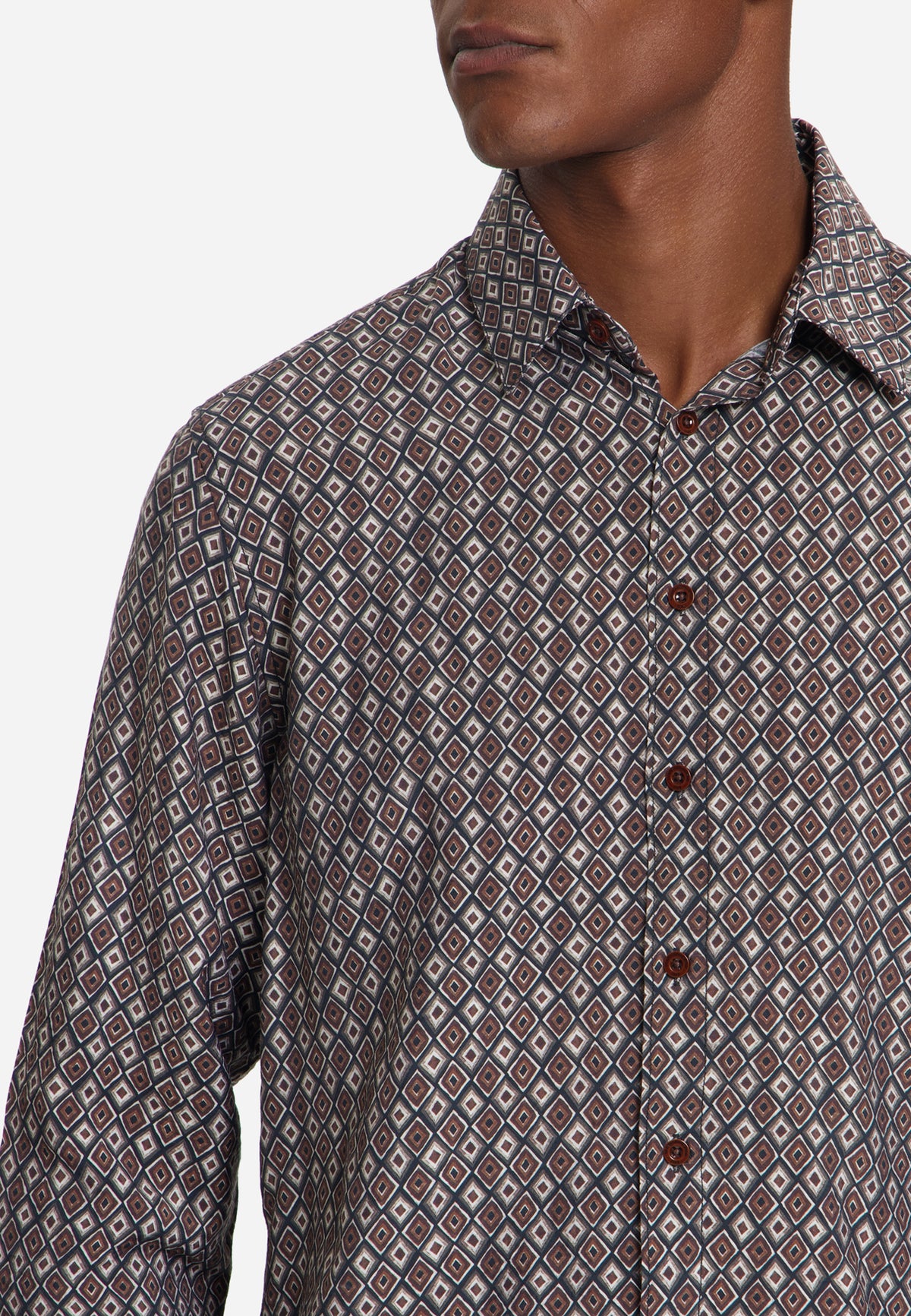 Allover Print Shirt | Light Brown