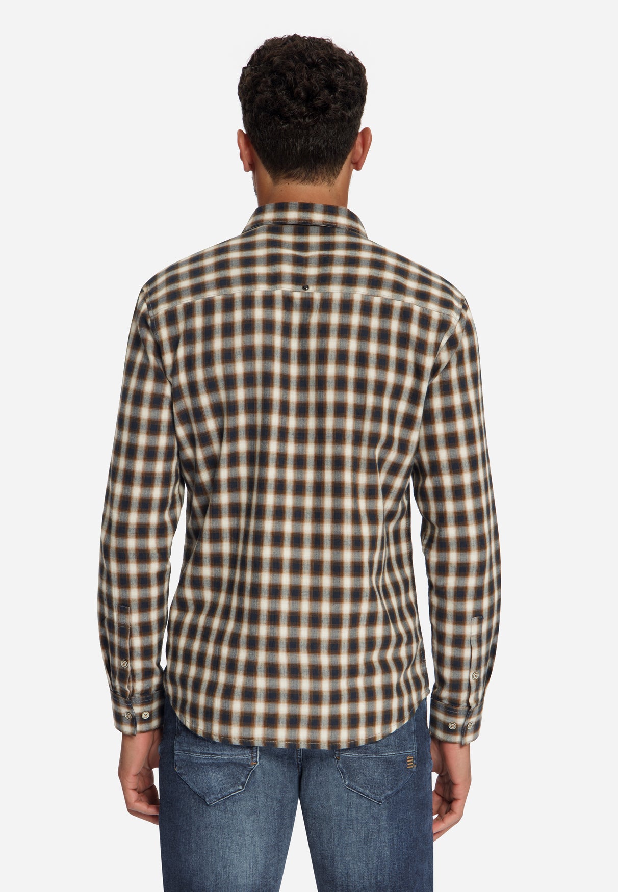 Cotton Check Shirt | Caramel