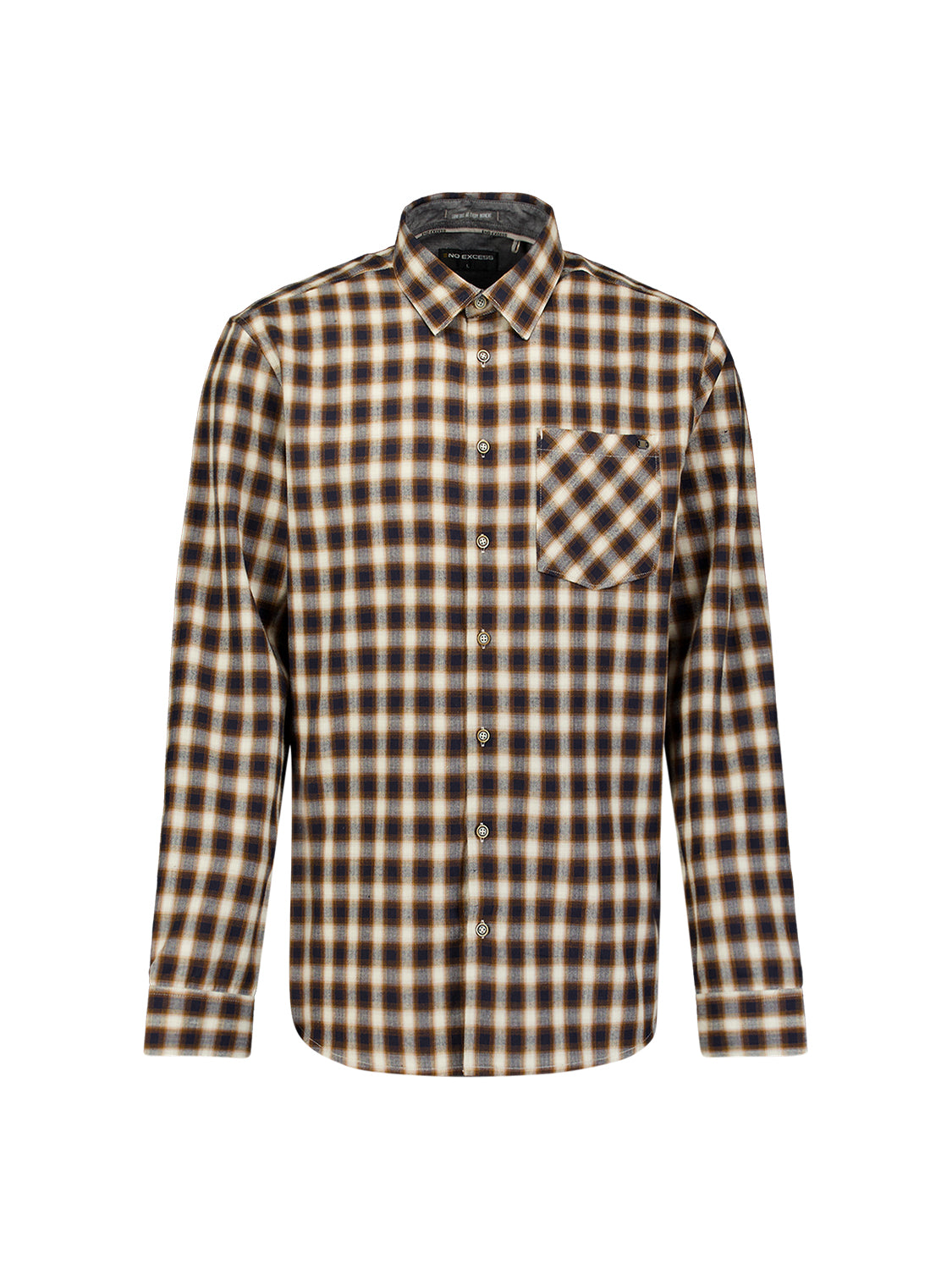 Cotton Check Shirt | Caramel