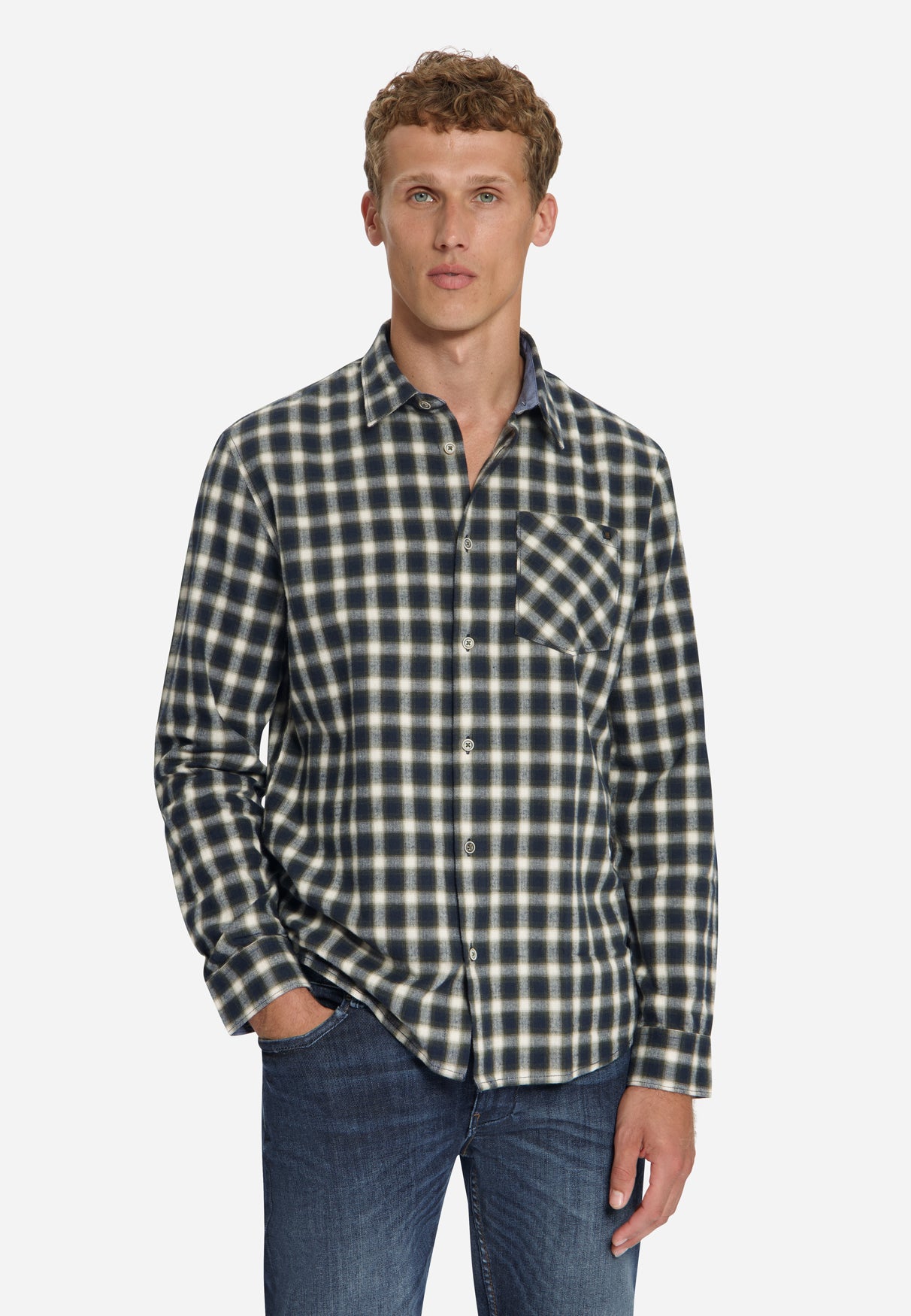 Cotton Check Shirt | Moss
