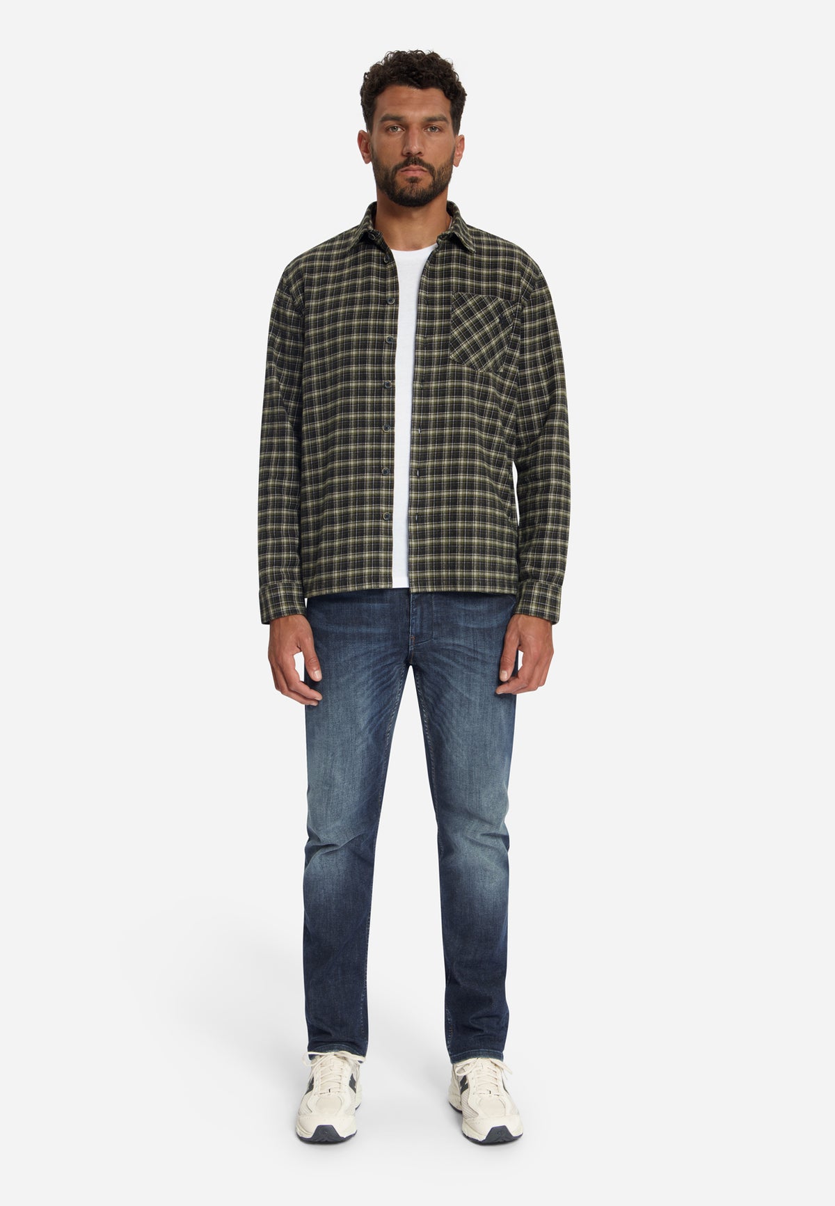 Cotton Check Shirt | Moss