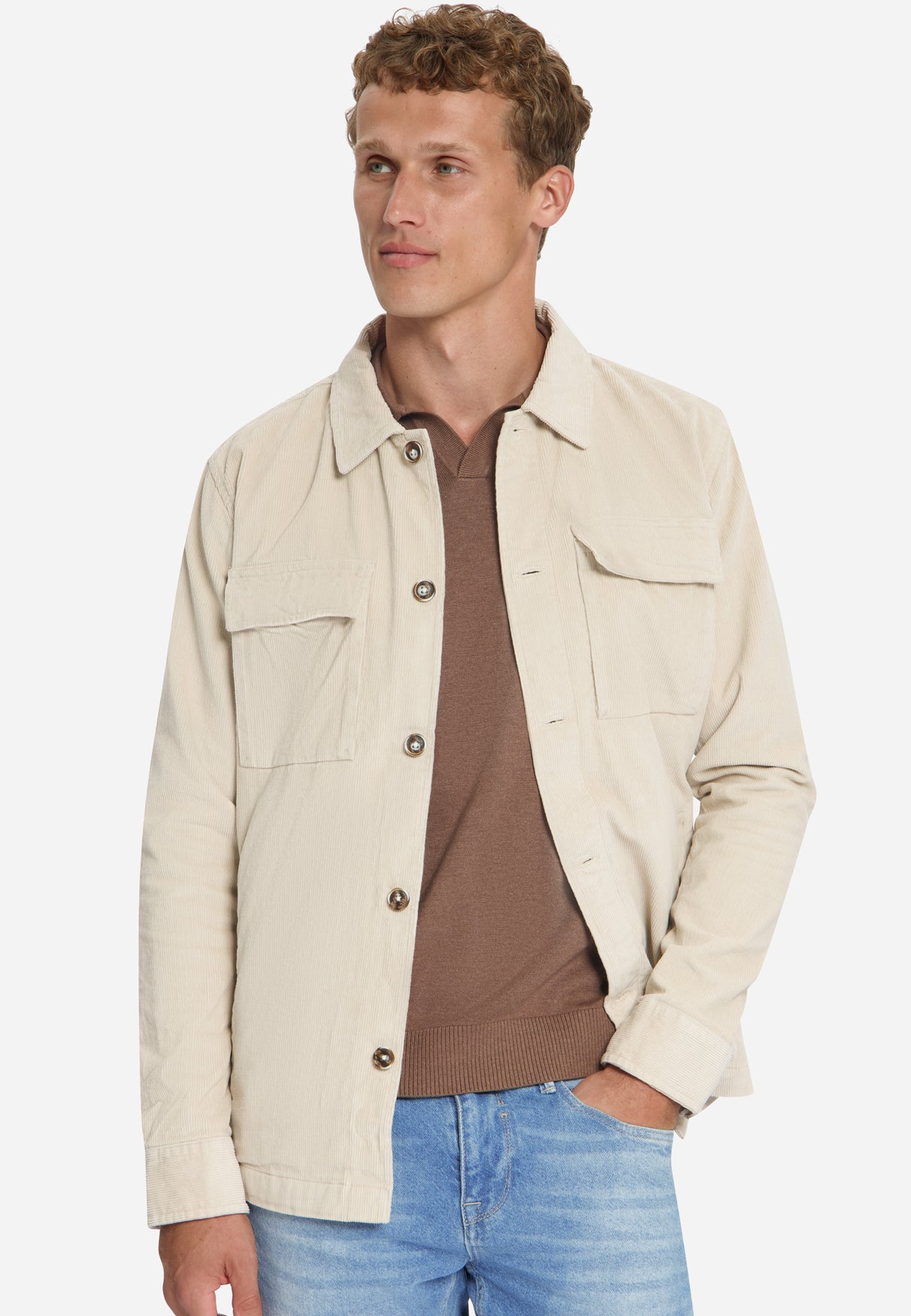 Corduroy Overshirt | Stone