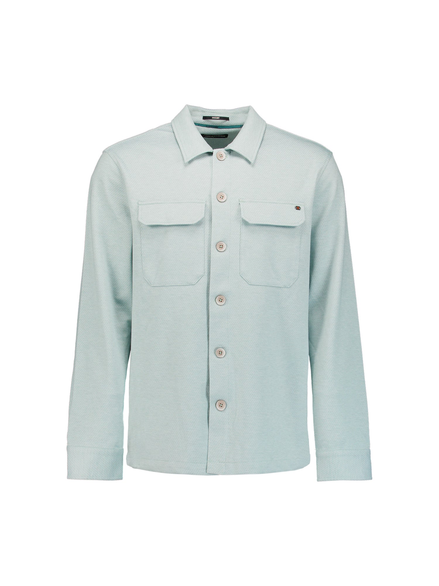 Melange Twill Overshirt | Dusty Blue