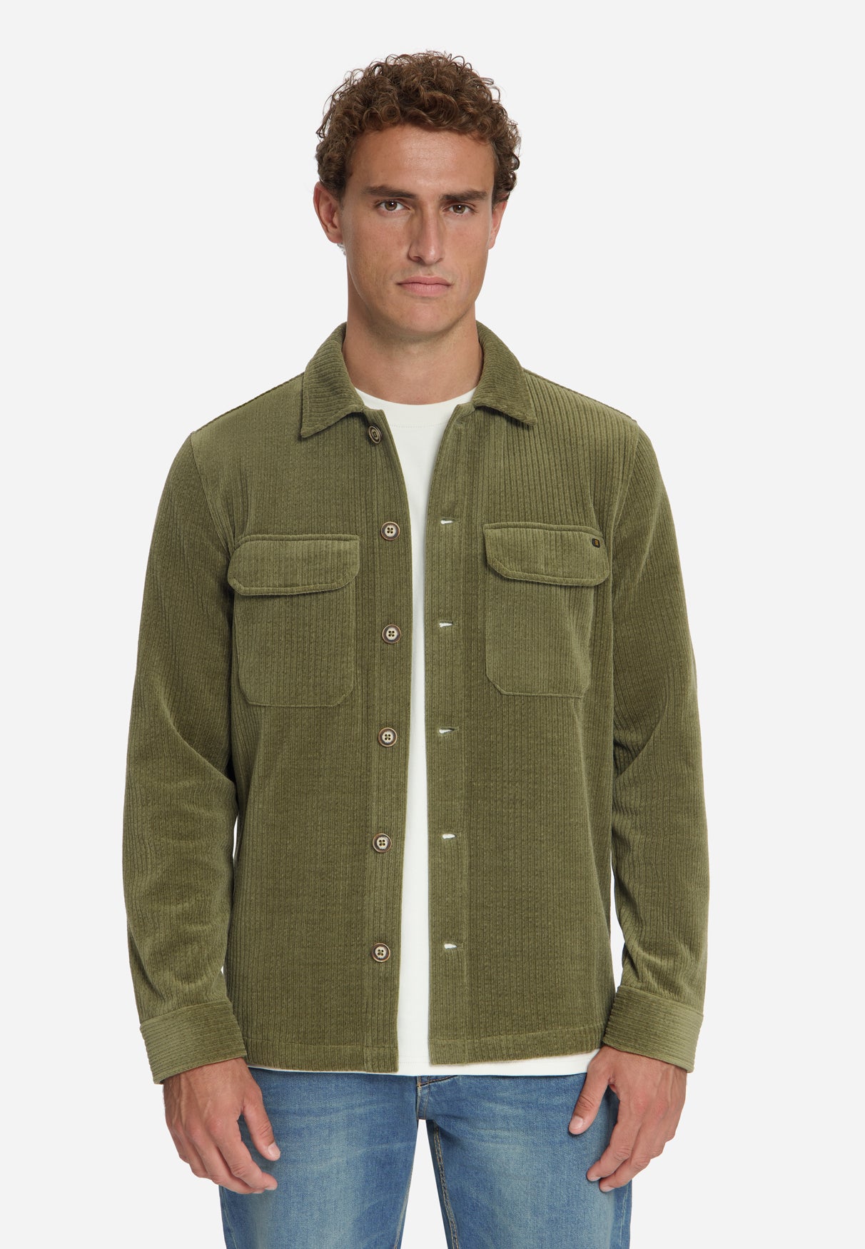 Stretch Cord Overshirt | Army