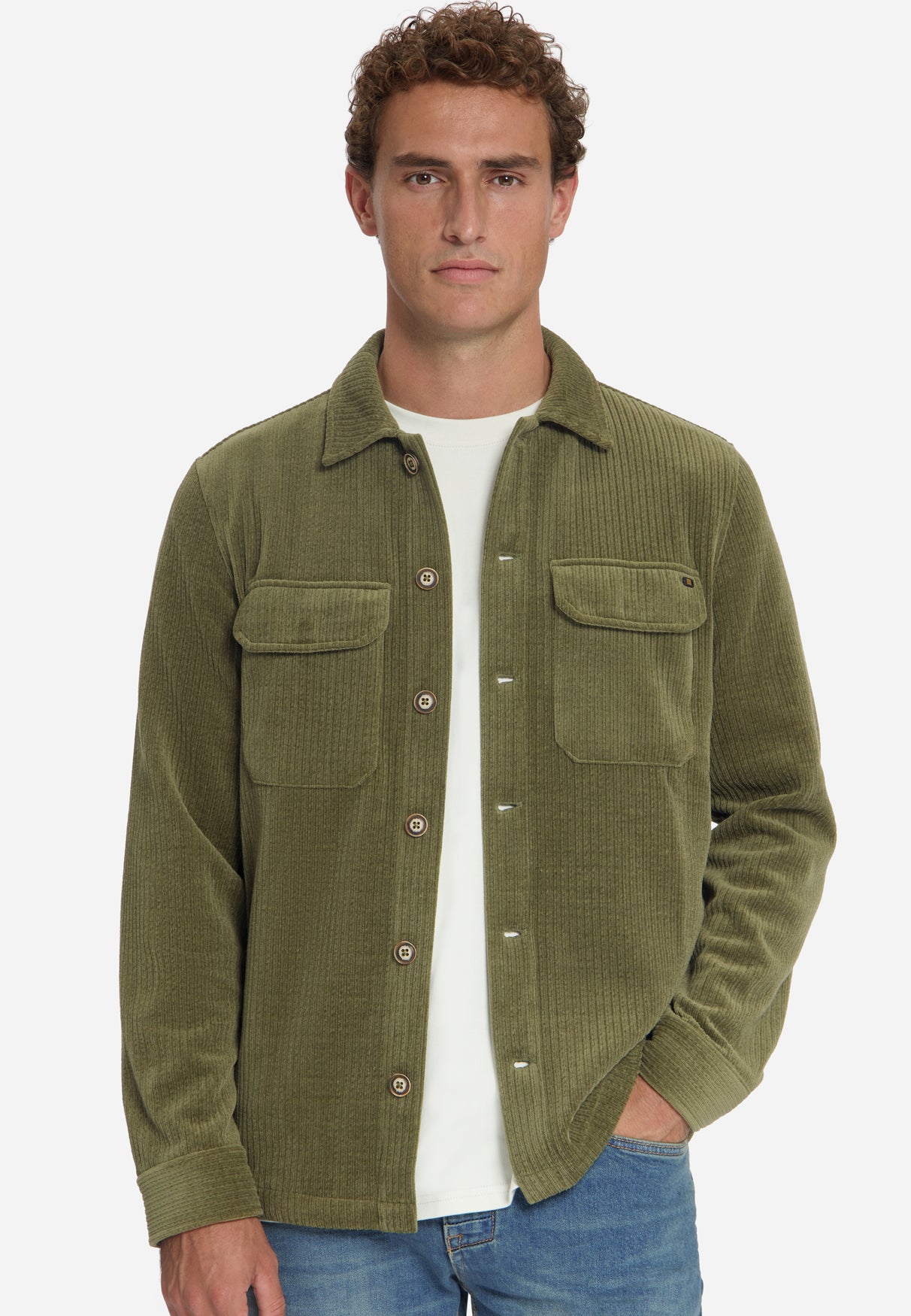 Stretch Cord Overshirt | Army