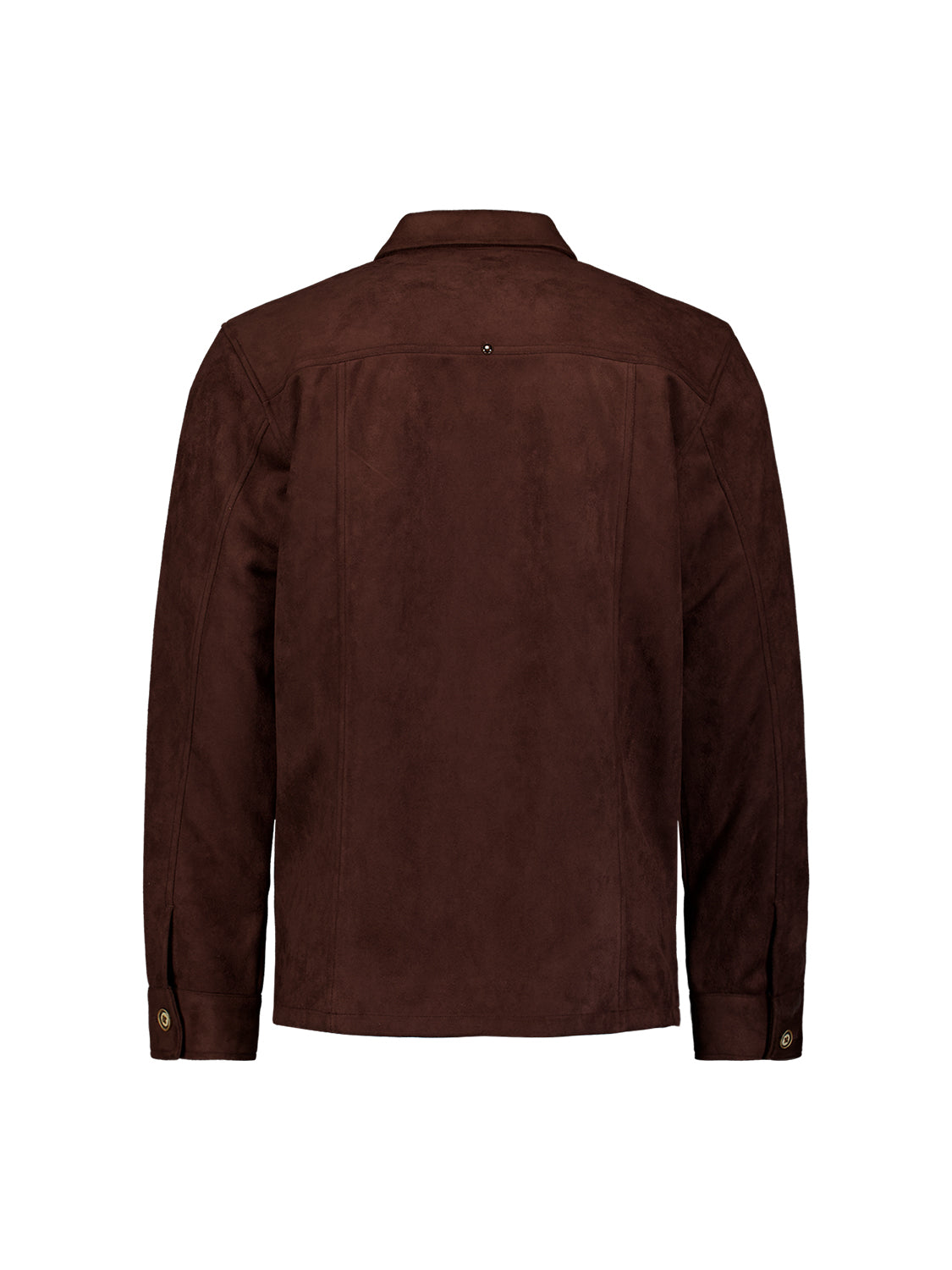 Suede Look Overshirt | Dark Brown