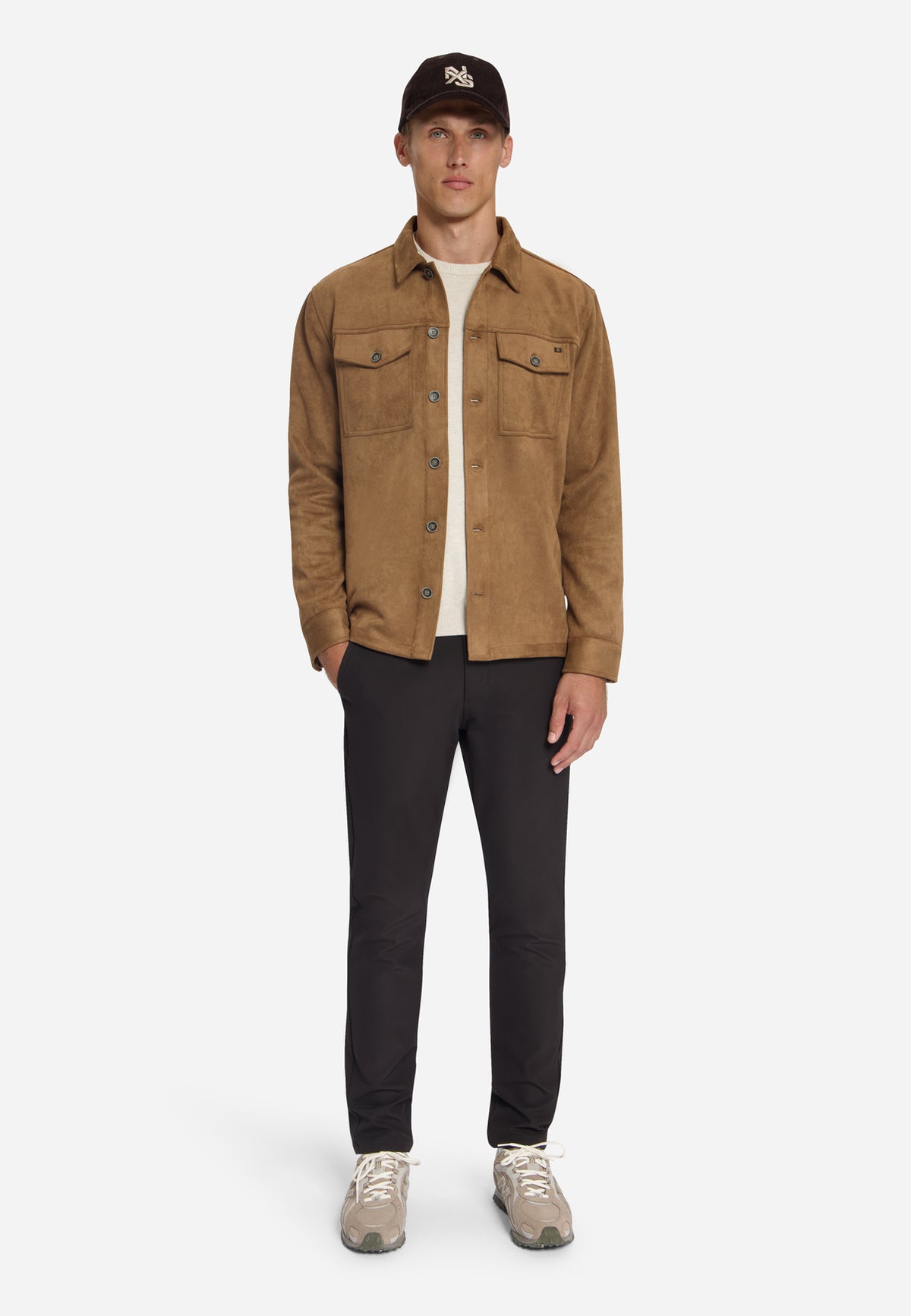 Suede Look Overshirt | Caramel