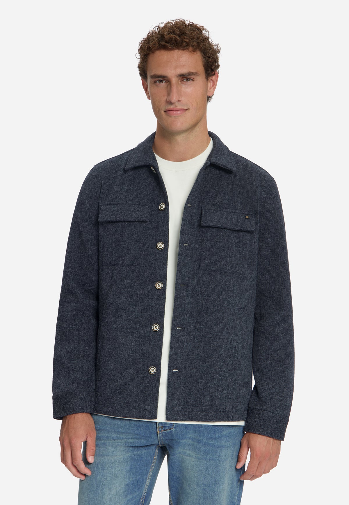 Wool Look Overshirt | Dark Night