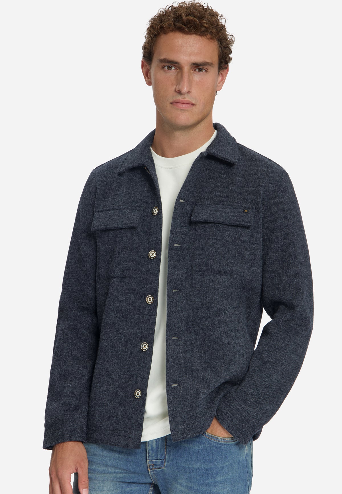 Wool Look Overshirt | Dark Night
