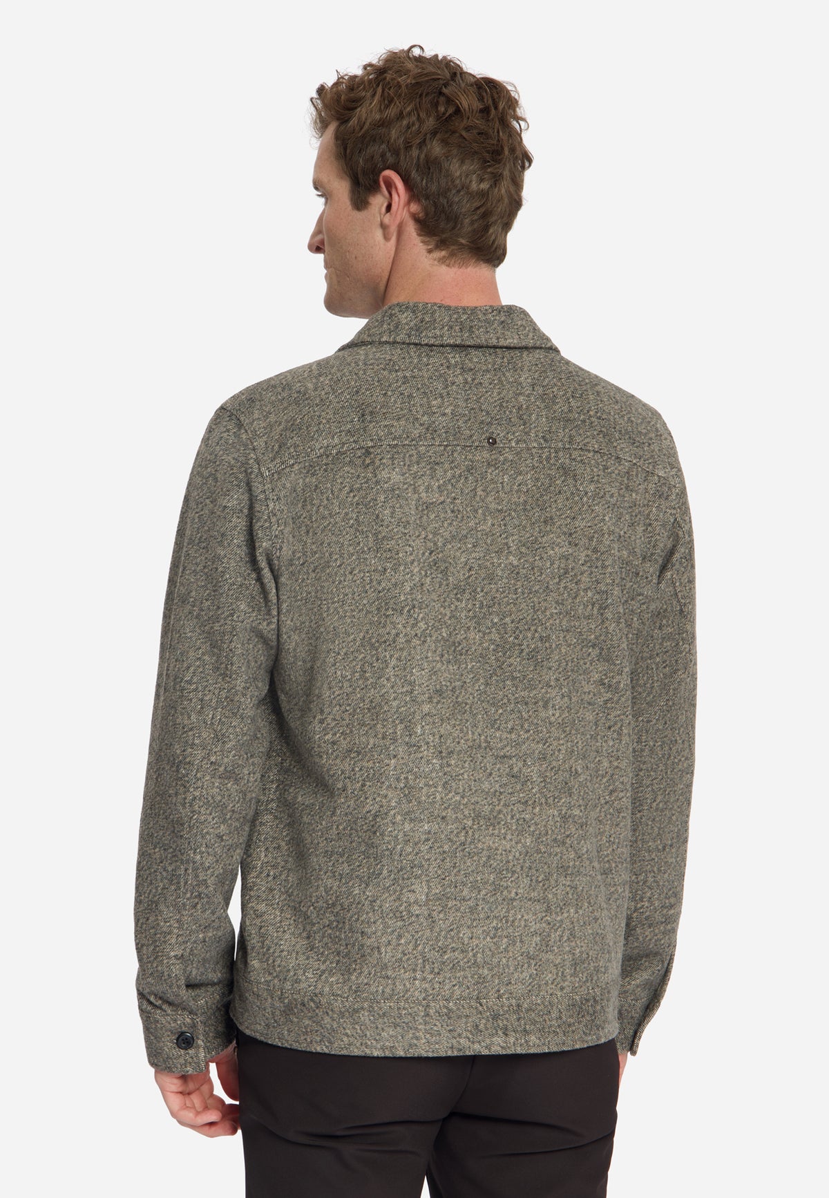 Wool Blend Zip Overshirt | Light Brown
