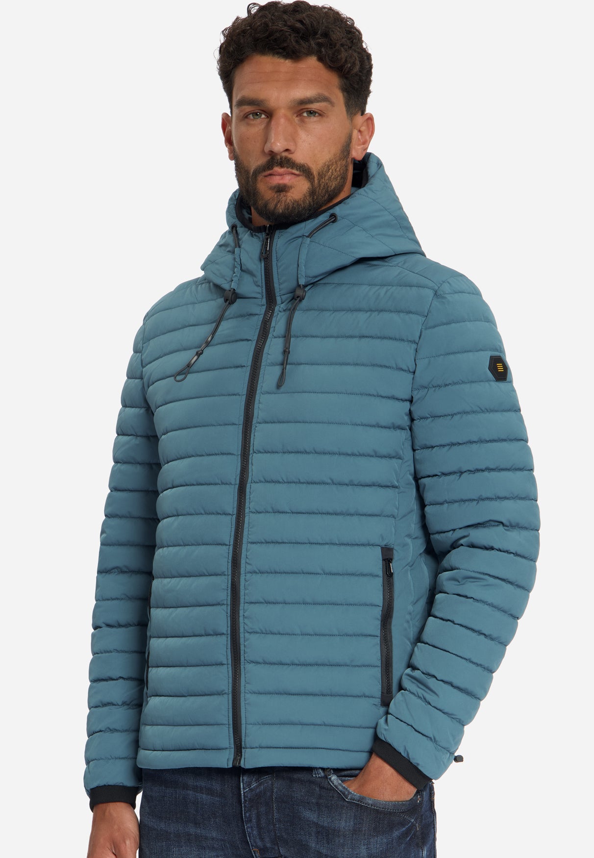 Hooded Padded Jacket | Shadow Blue