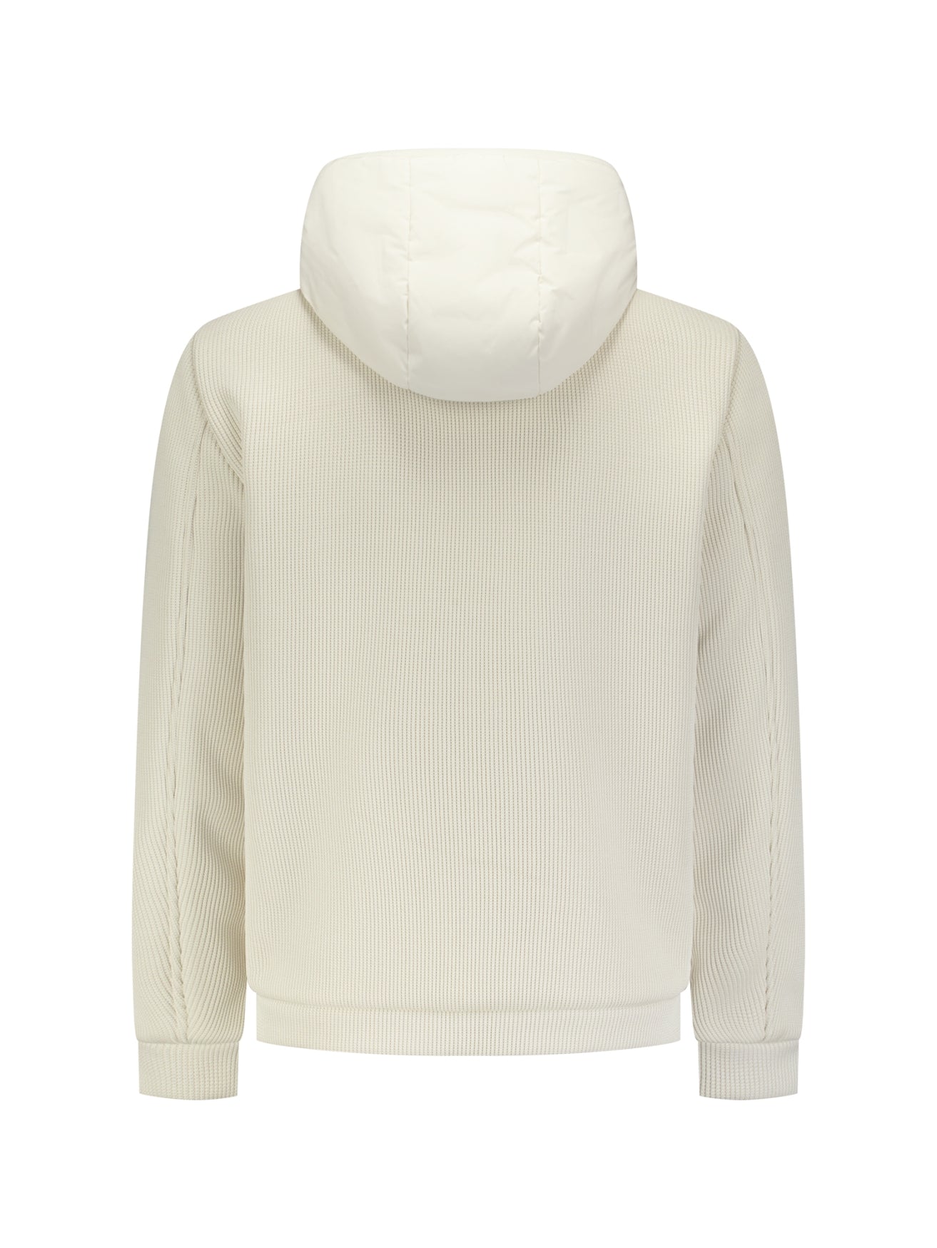 Knitted Padded Hooded Jacket | Stone
