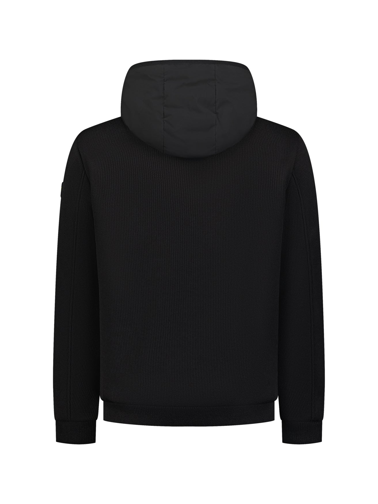 Knitted Padded Hooded Jacket | Black