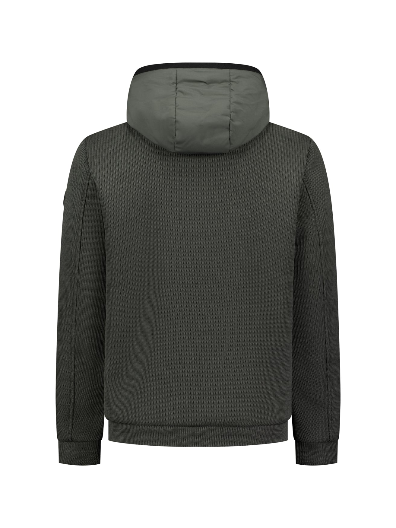 Knitted Padded Hooded Jacket | Army