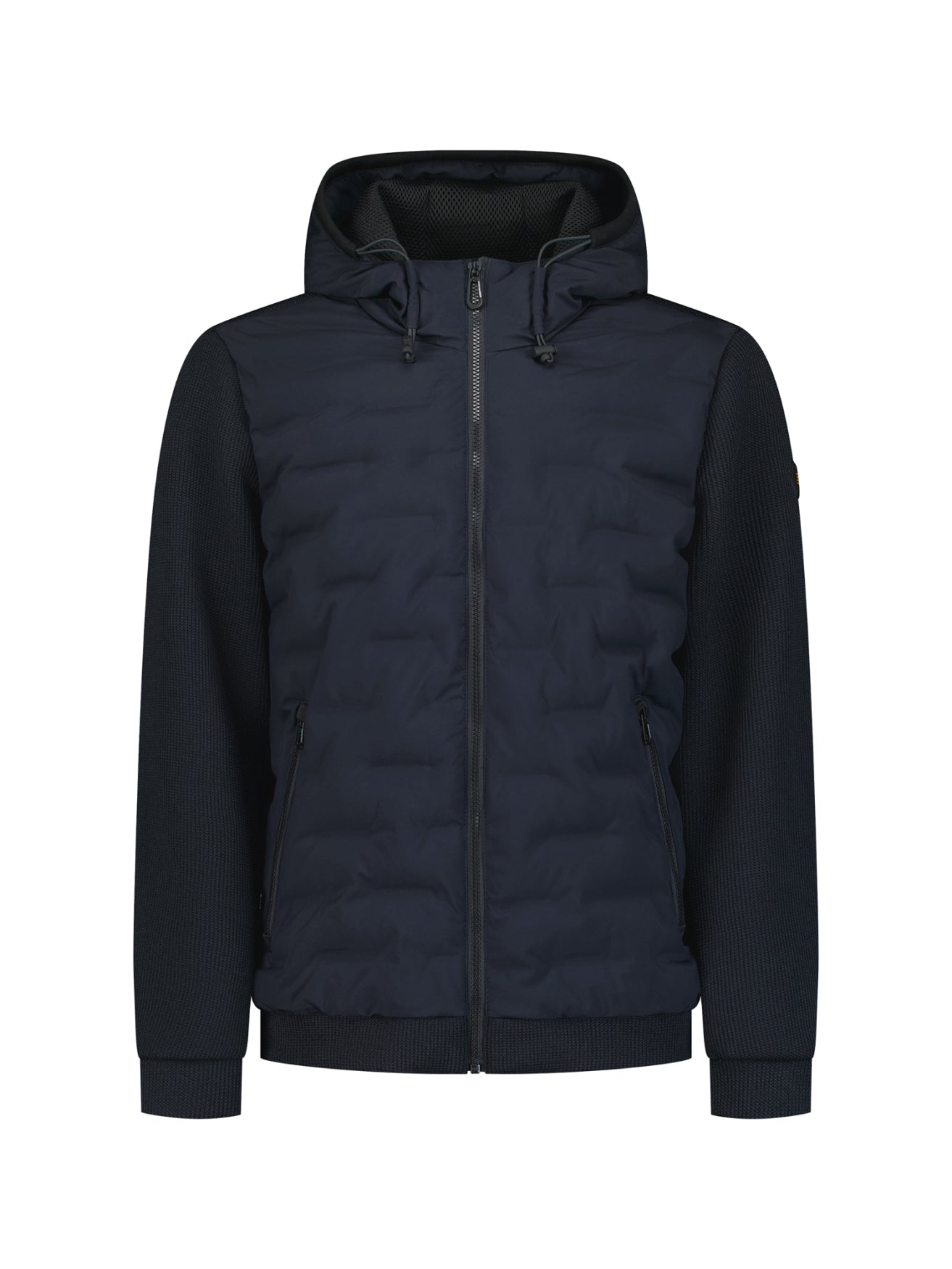 Knitted Padded Hooded Jacket | Dark Night