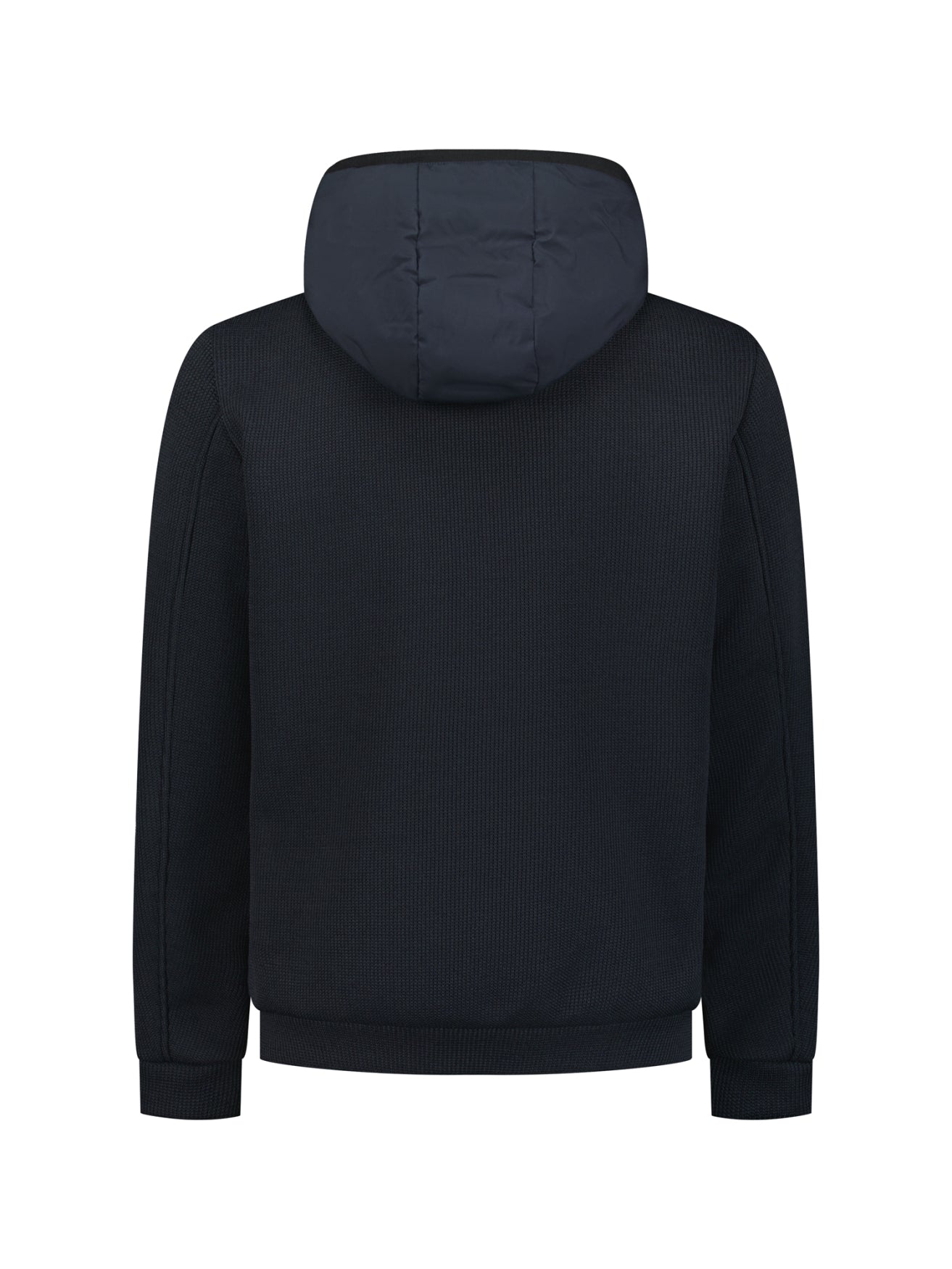 Knitted Padded Hooded Jacket | Dark Night