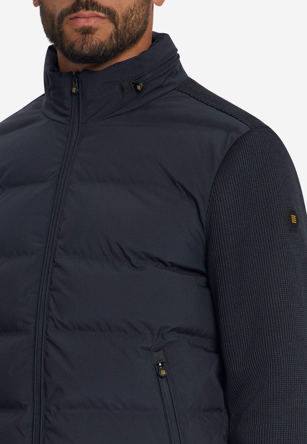 Jacket Short Fit Sealed Knitted Mix | Dark Night