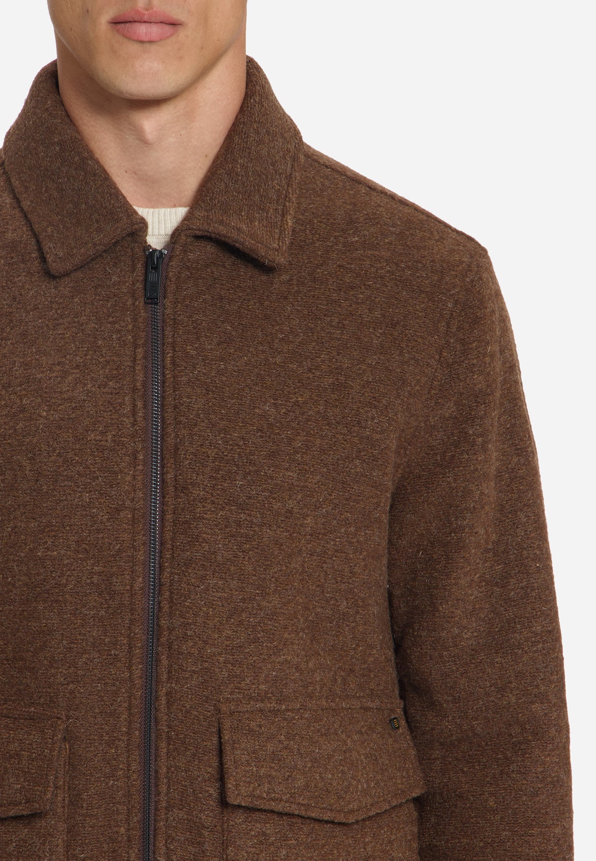 Wool Blend Jacket | Light Brown