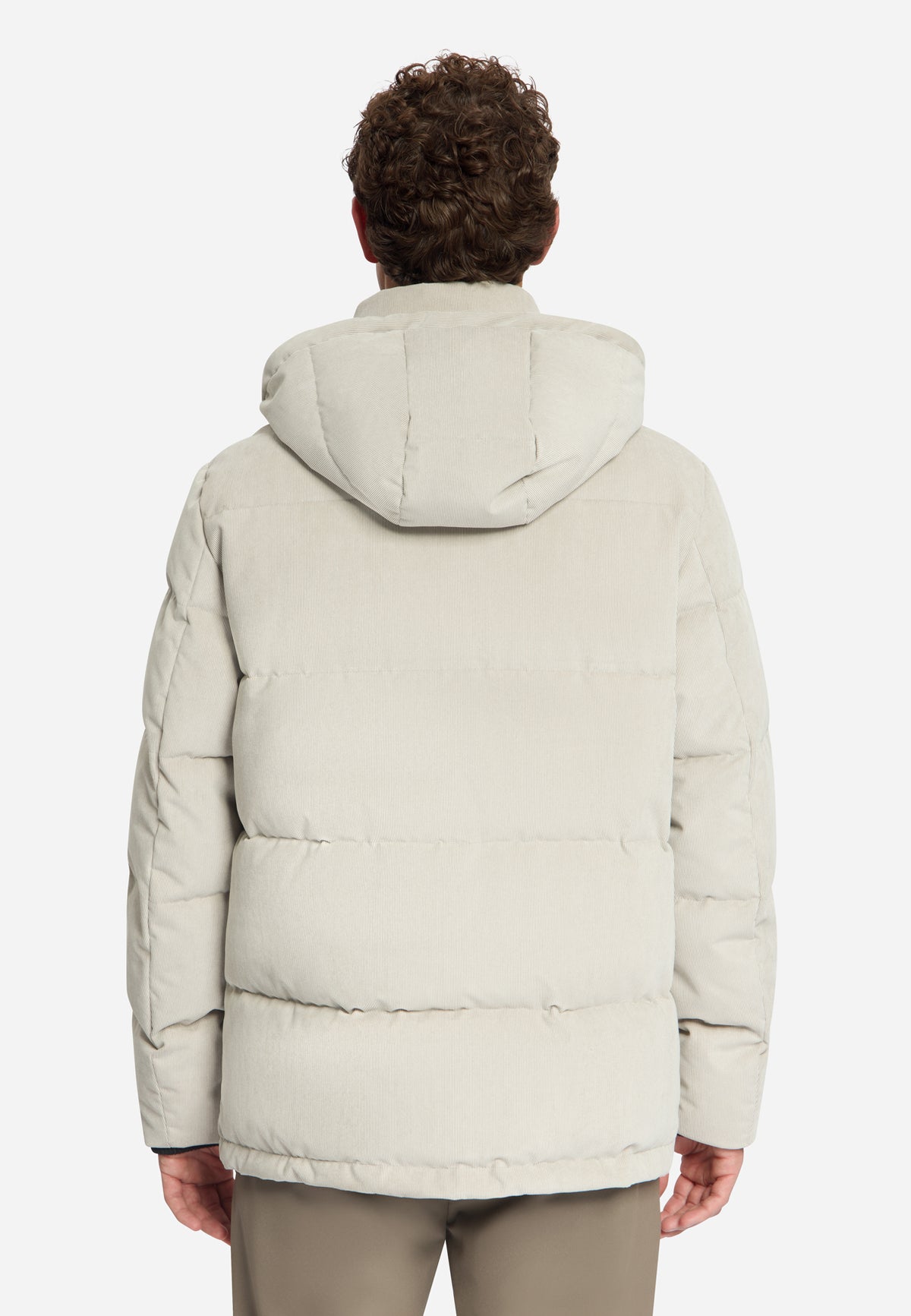 Corduroy Hooded Jacket | Stone