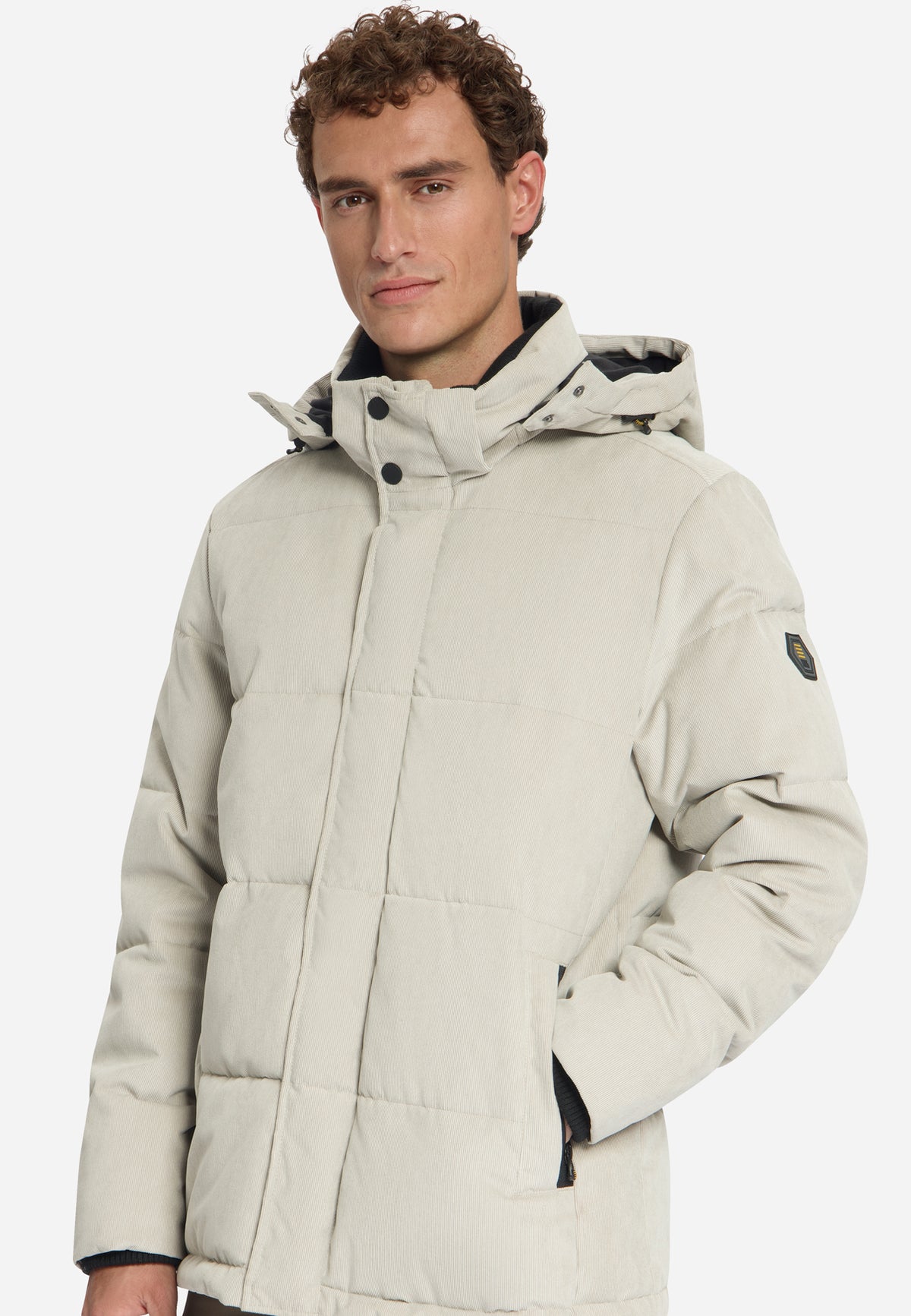 Corduroy Hooded Jacket | Stone