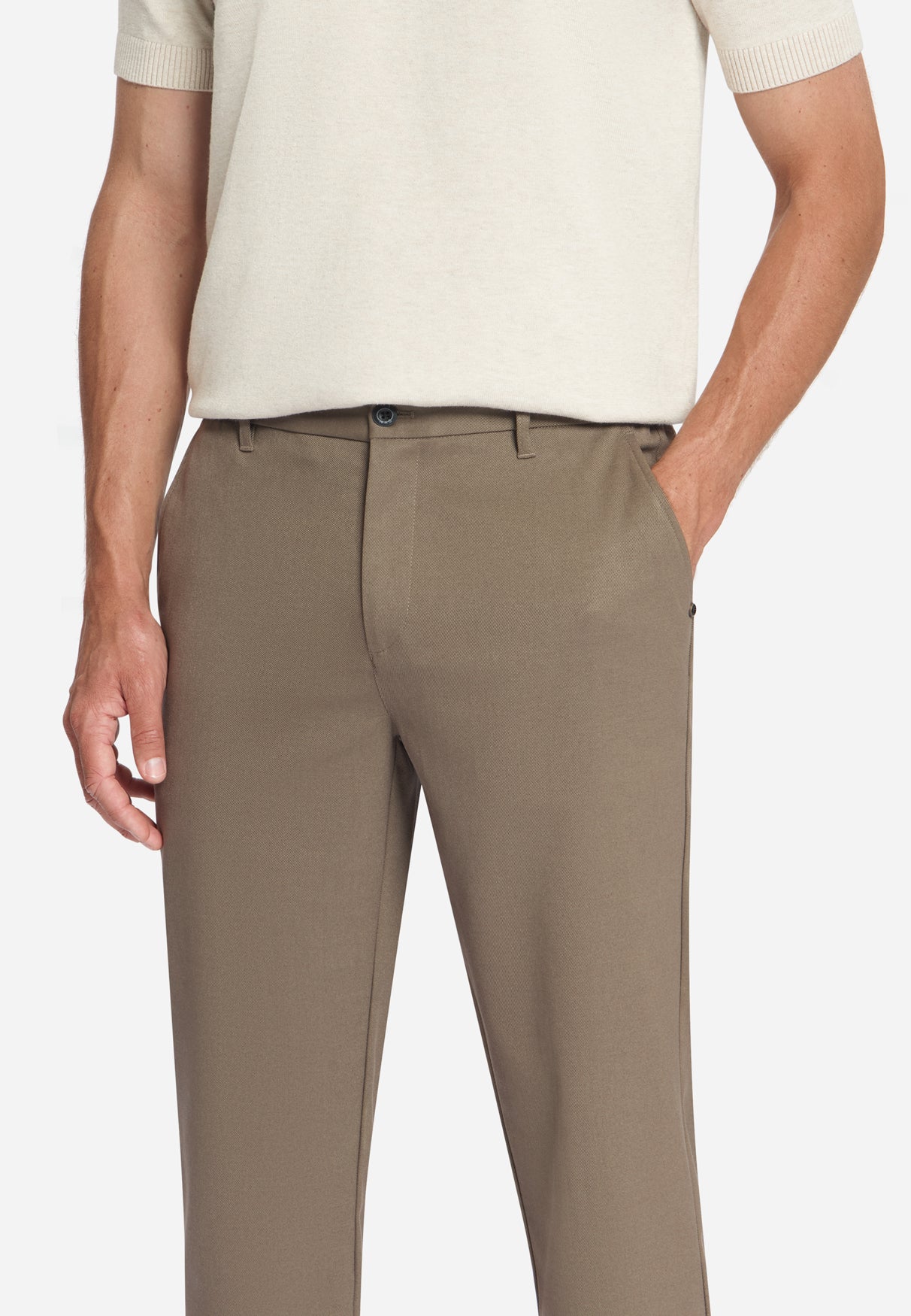Stretch Twill Chinos | Light Brown