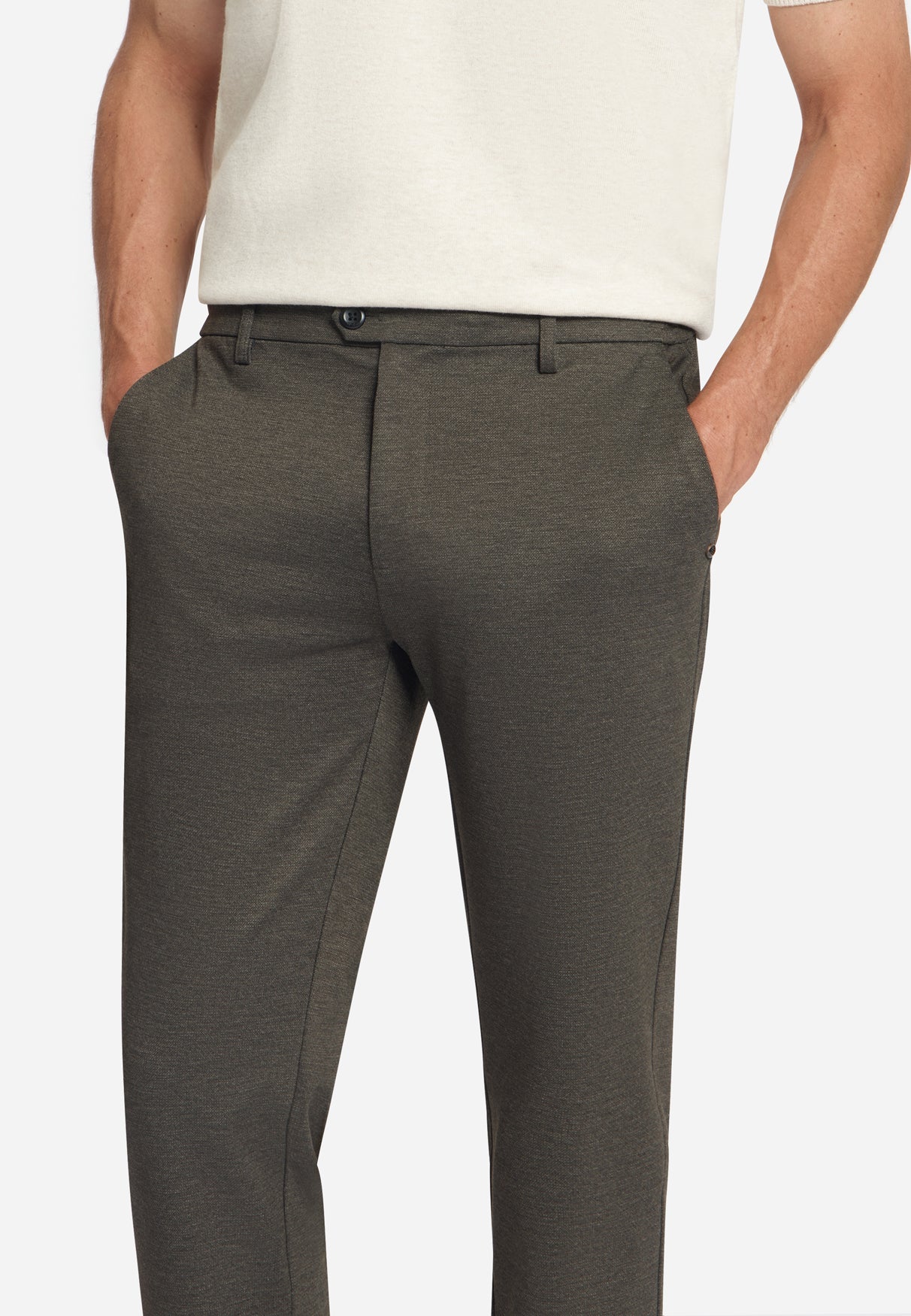 Pants Jersey Melange Regular Fit | Dark Brown