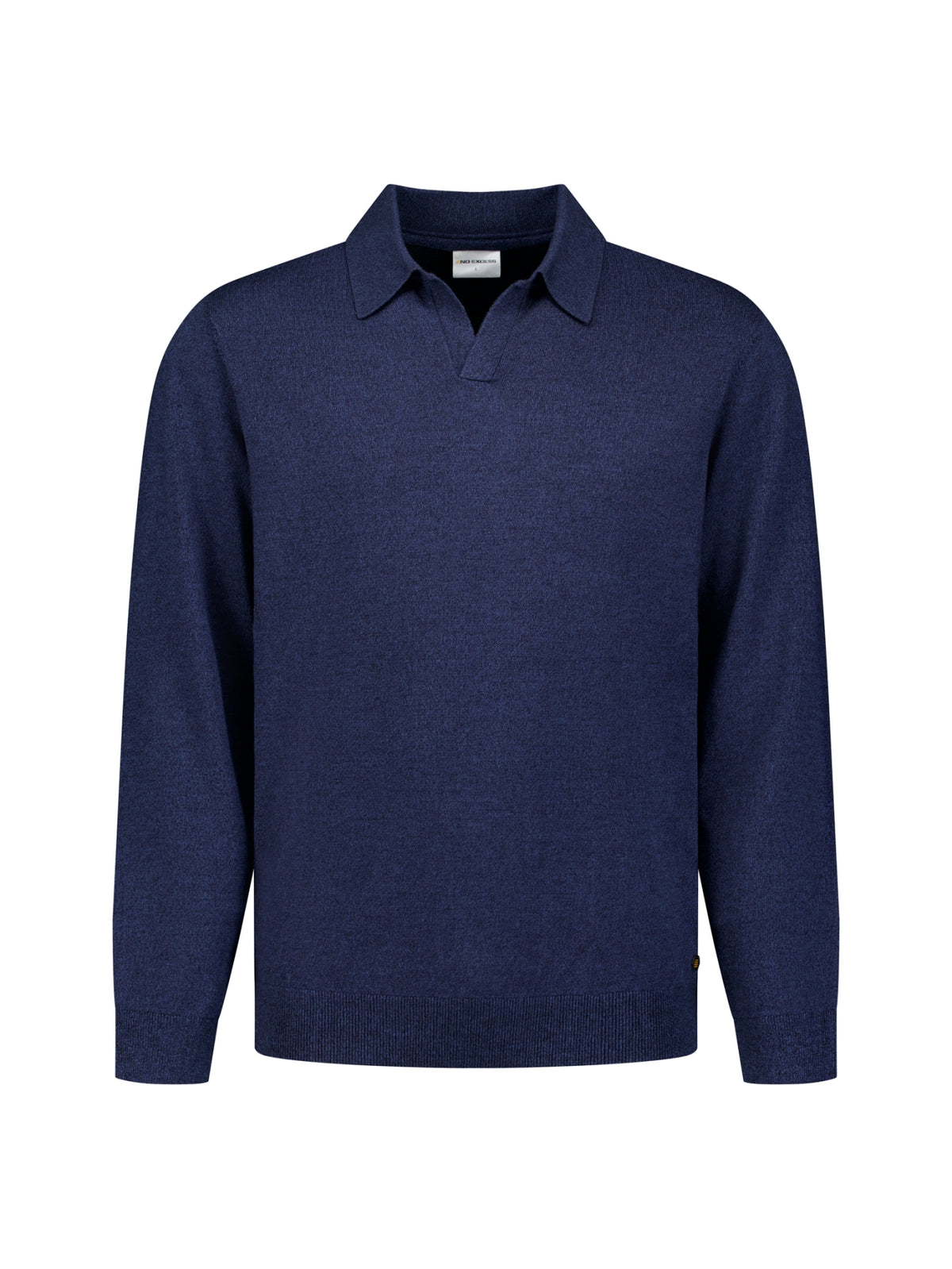 Melange Polo Jumper | Navy