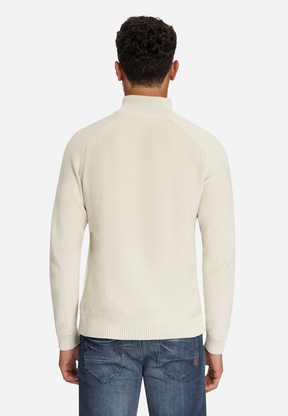 Cable Knit Half-Zip Jumper | Stone