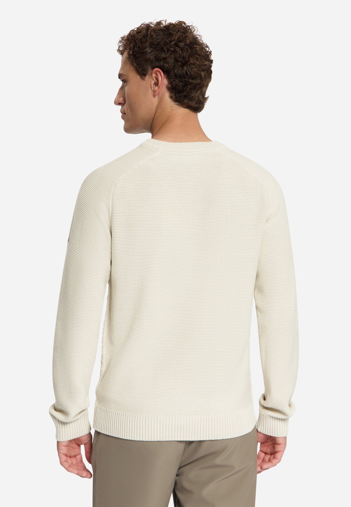 Cable Knit Crew Neck Jumper | Stone