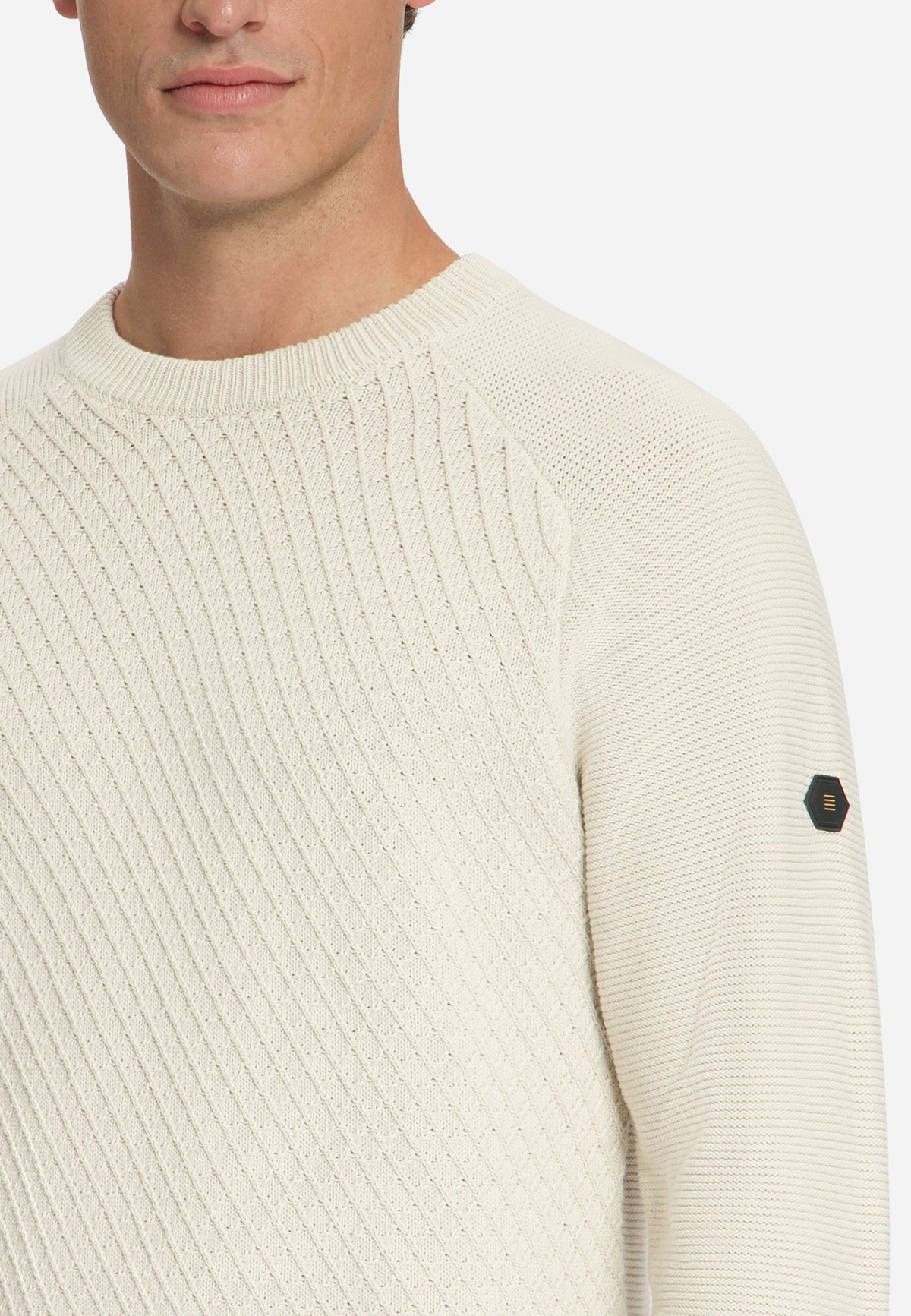 Cable Knit Crew Neck Jumper | Stone