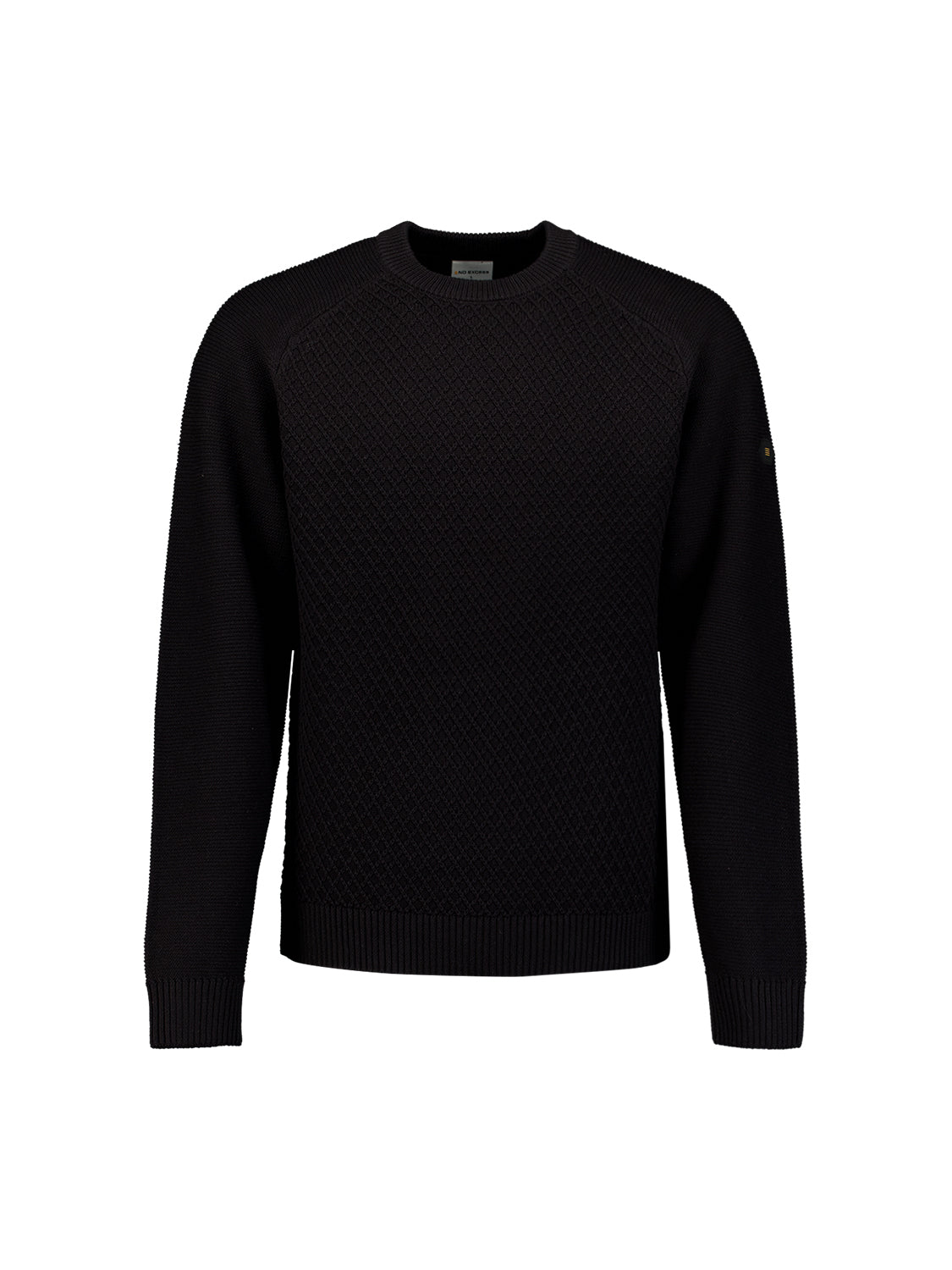 Cable Knit Crew Neck Jumper | Black
