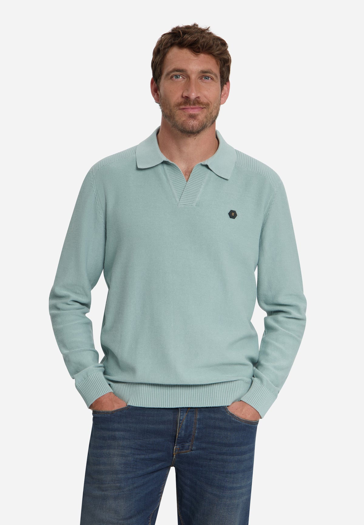 Polo Jumper | Dusty Blue