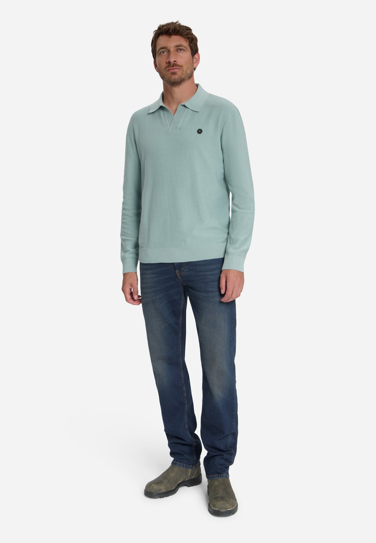Polo Jumper | Dusty Blue