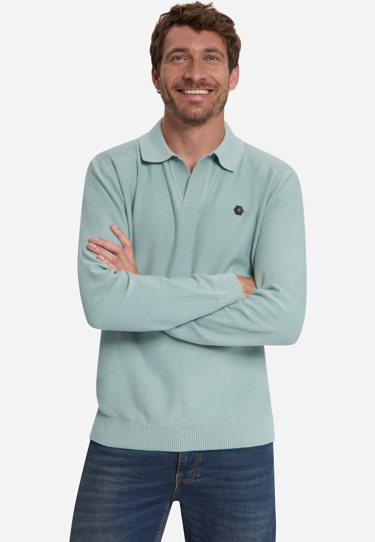 Polo Jumper | Dusty Blue