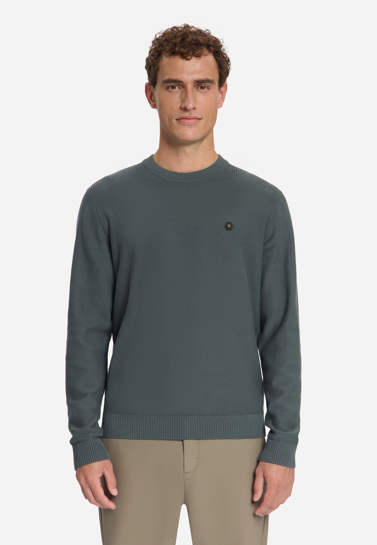 Crew Neck Jumper | Dark Steel