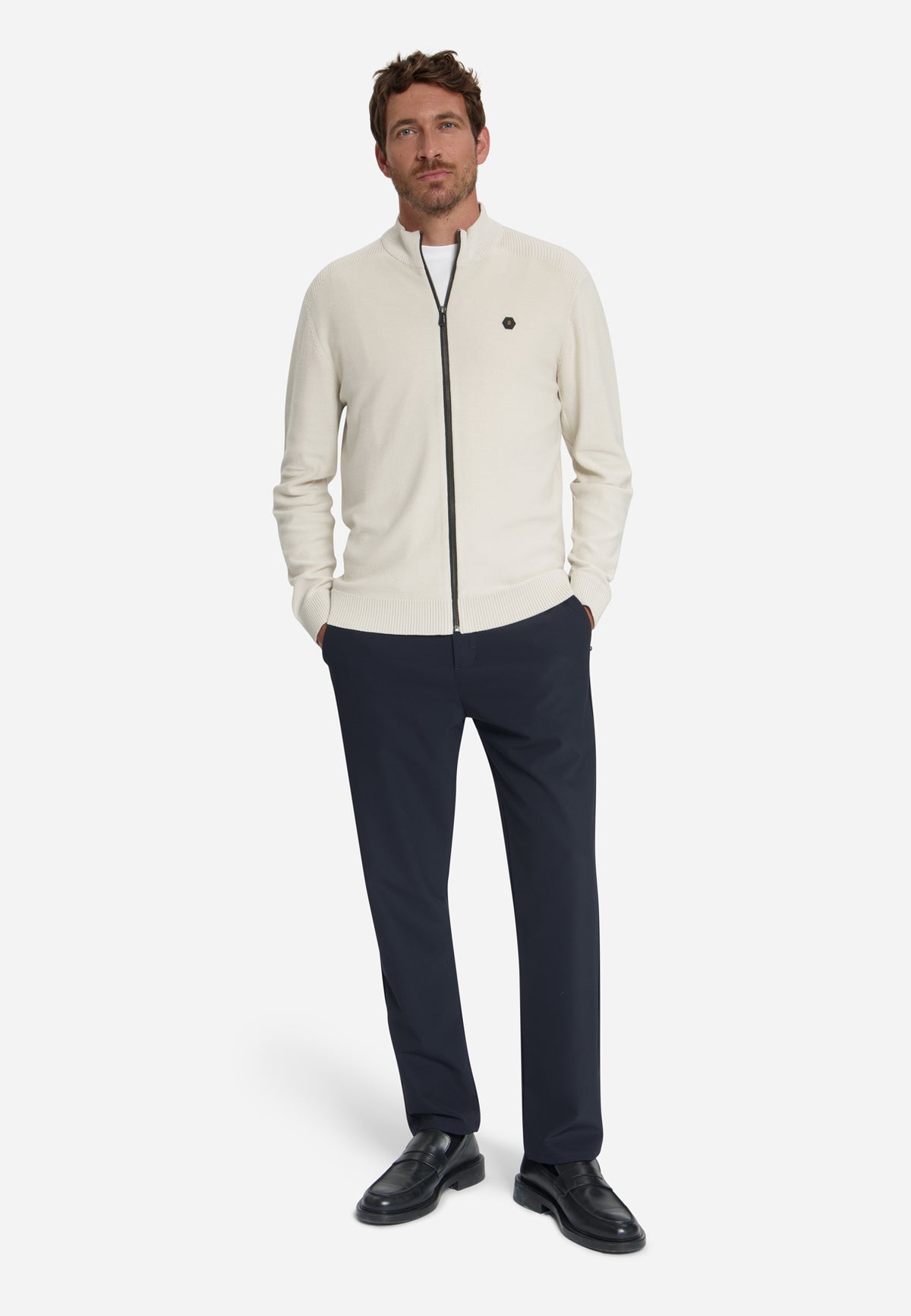 Full-Zip Cardigan | Stone