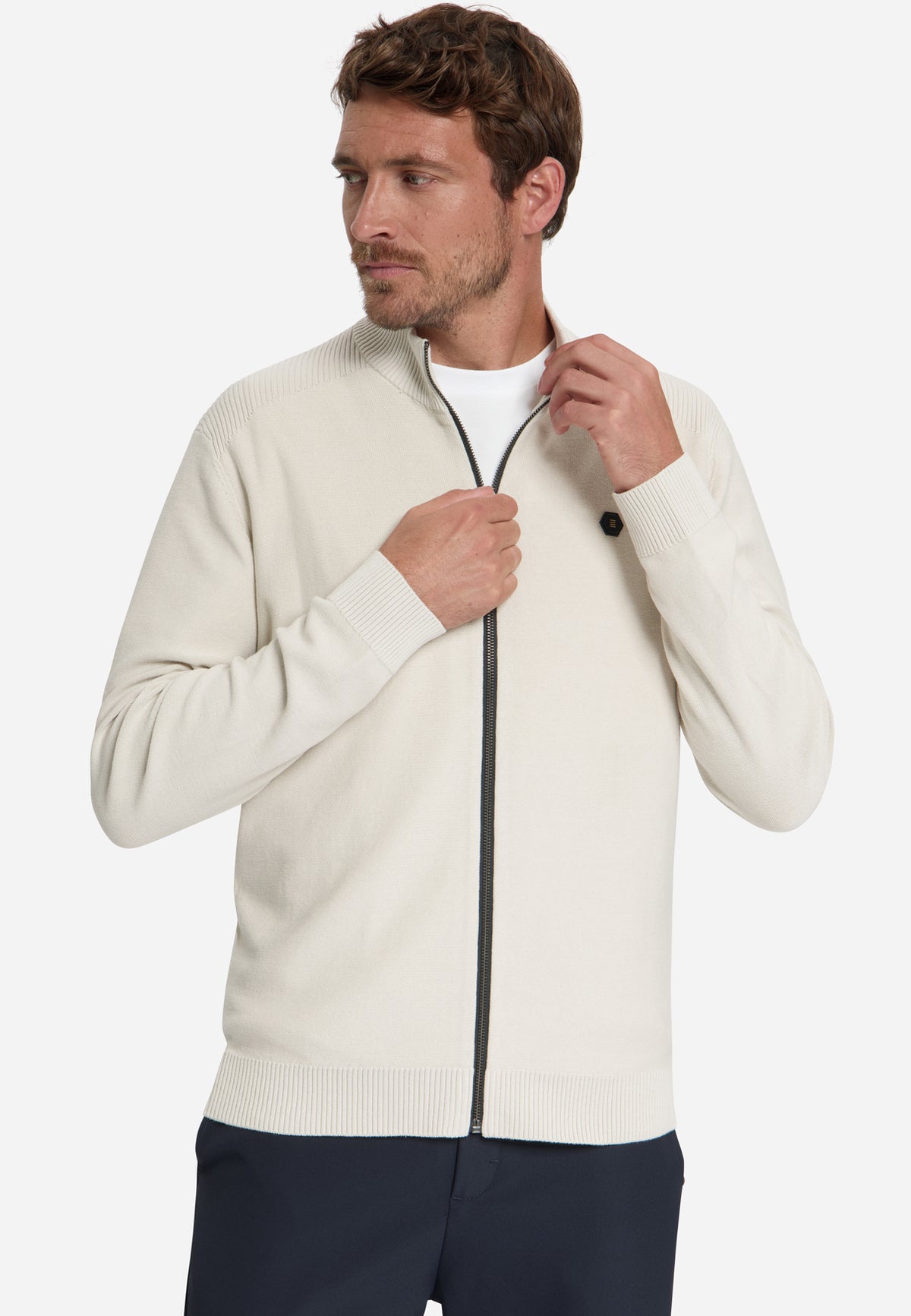 Full-Zip Cardigan | Stone