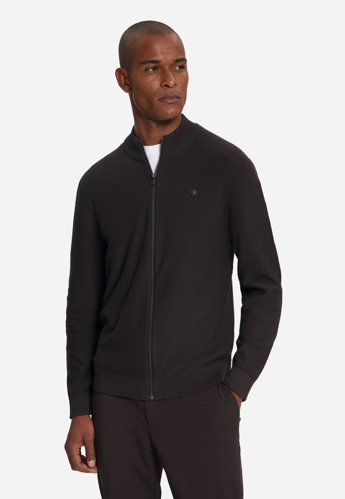 Full-Zip Cardigan | Dark Brown