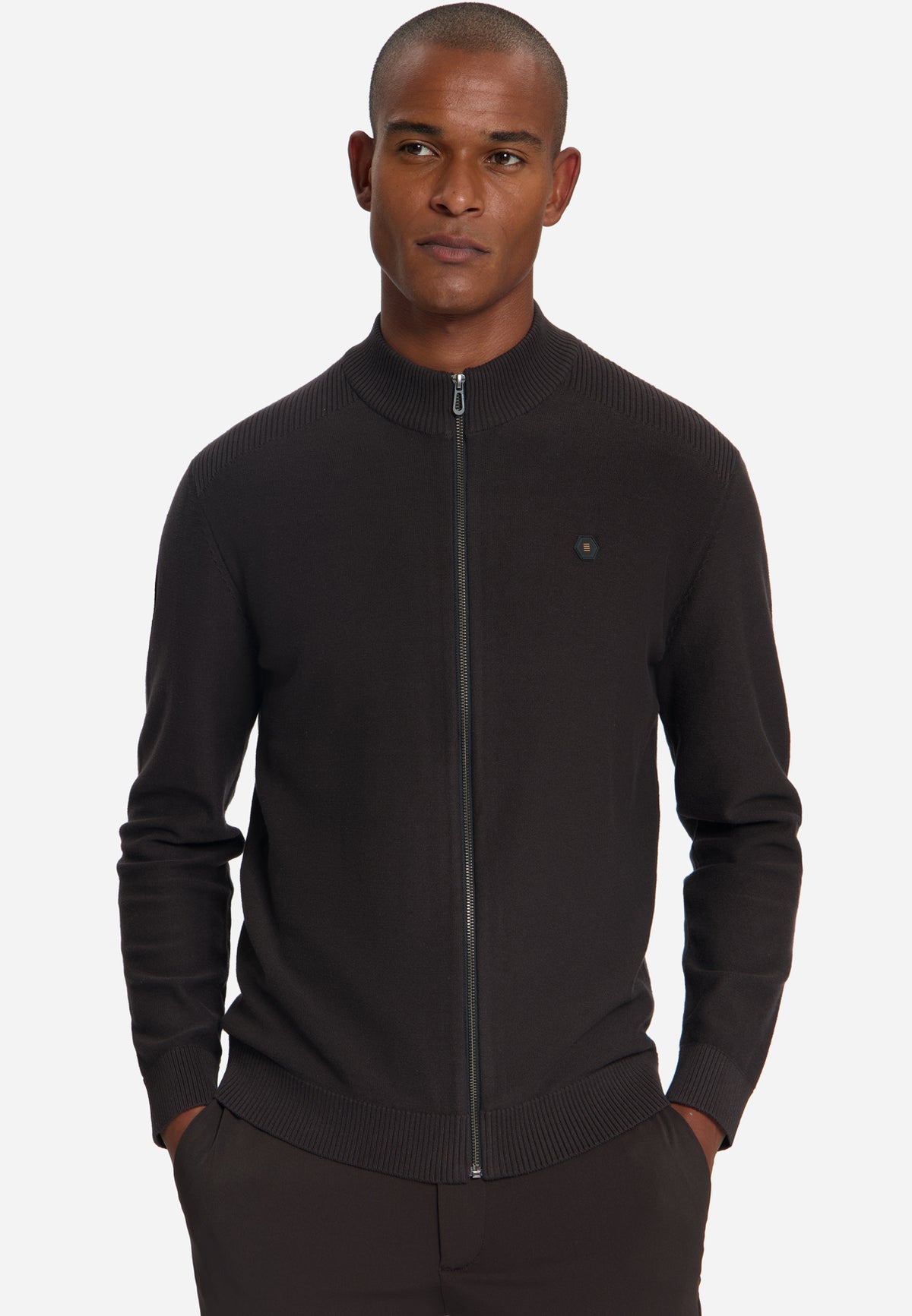 Full-Zip Cardigan | Dark Brown