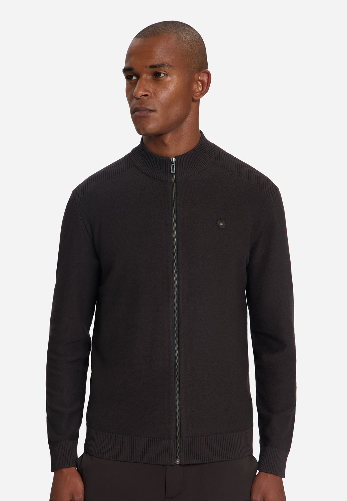 Full-Zip Cardigan | Dark Brown