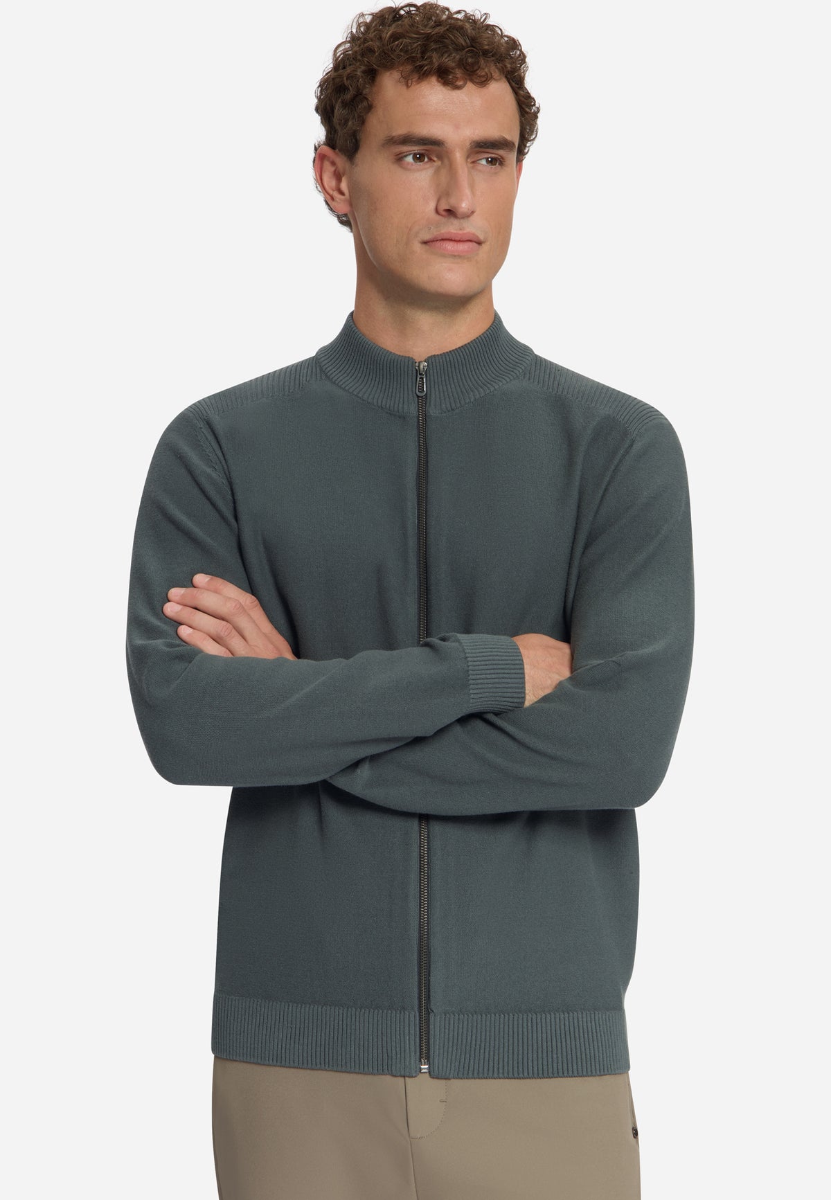 Full-Zip Cardigan | Dark Steel