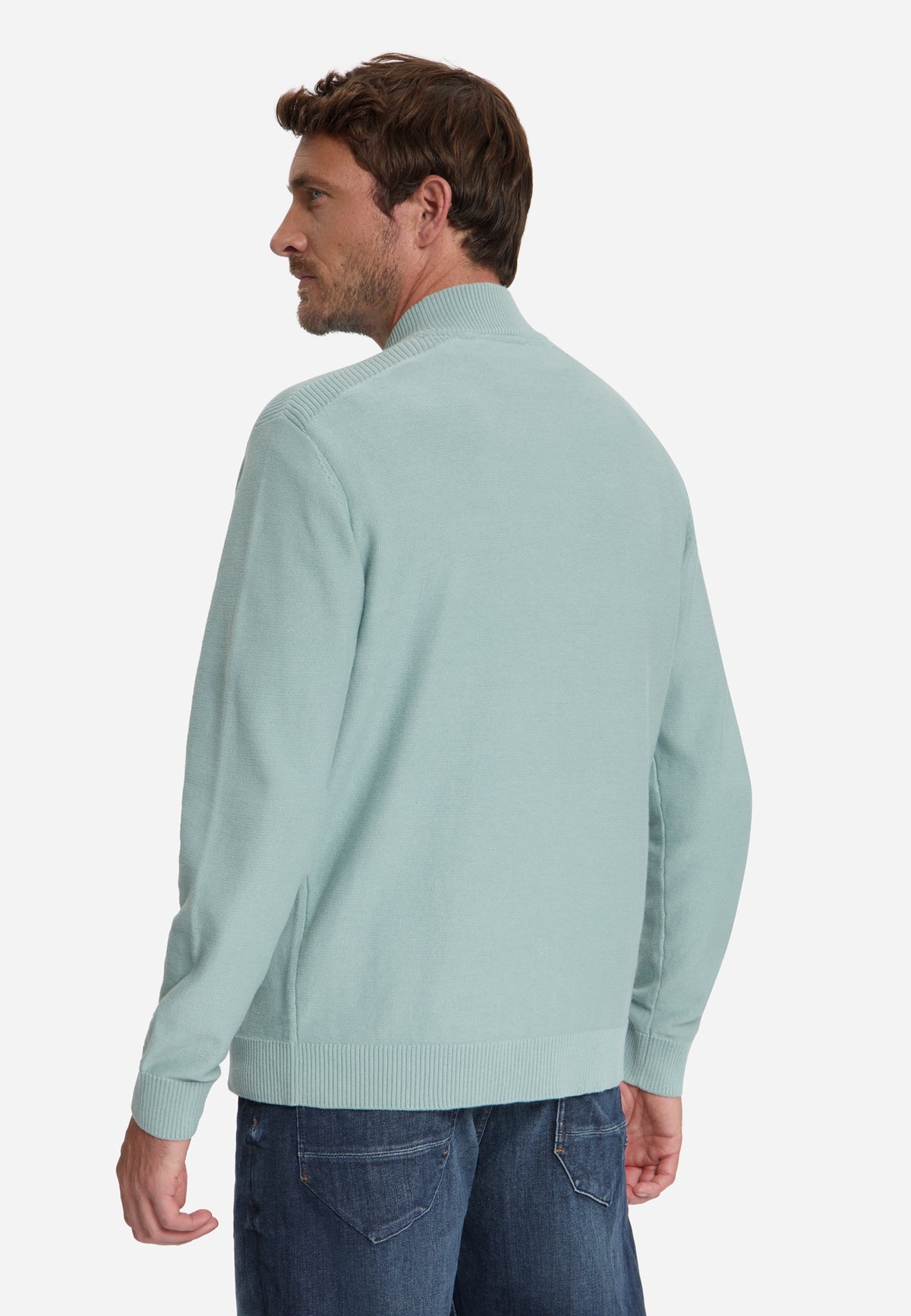 Full-Zip Cardigan | Dusty Blue