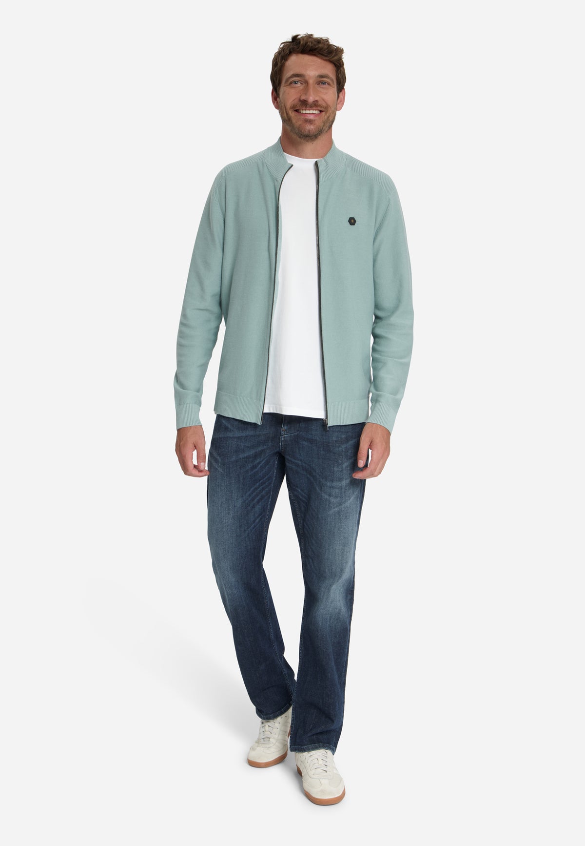 Full-Zip Cardigan | Dusty Blue