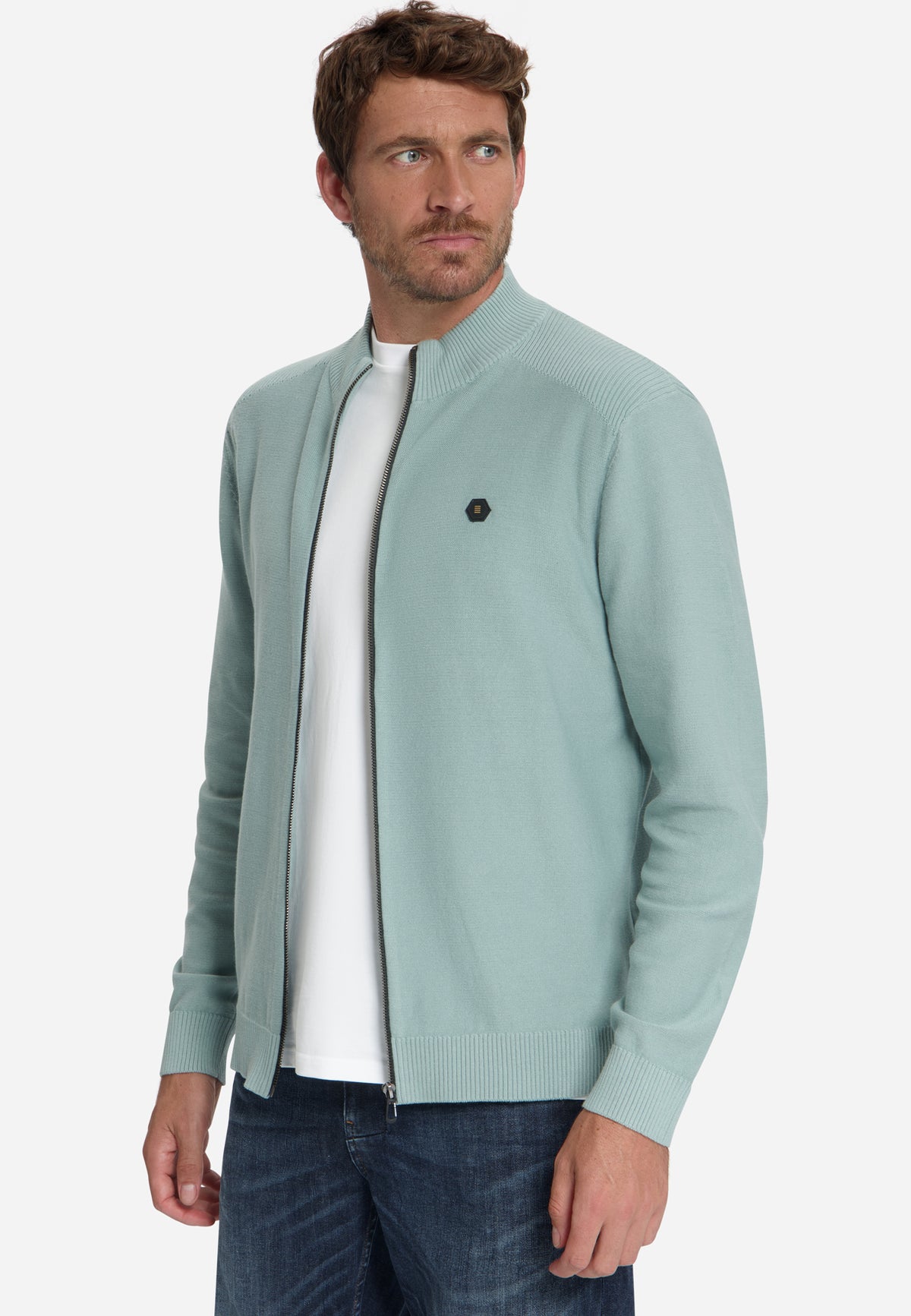 Full-Zip Cardigan | Dusty Blue