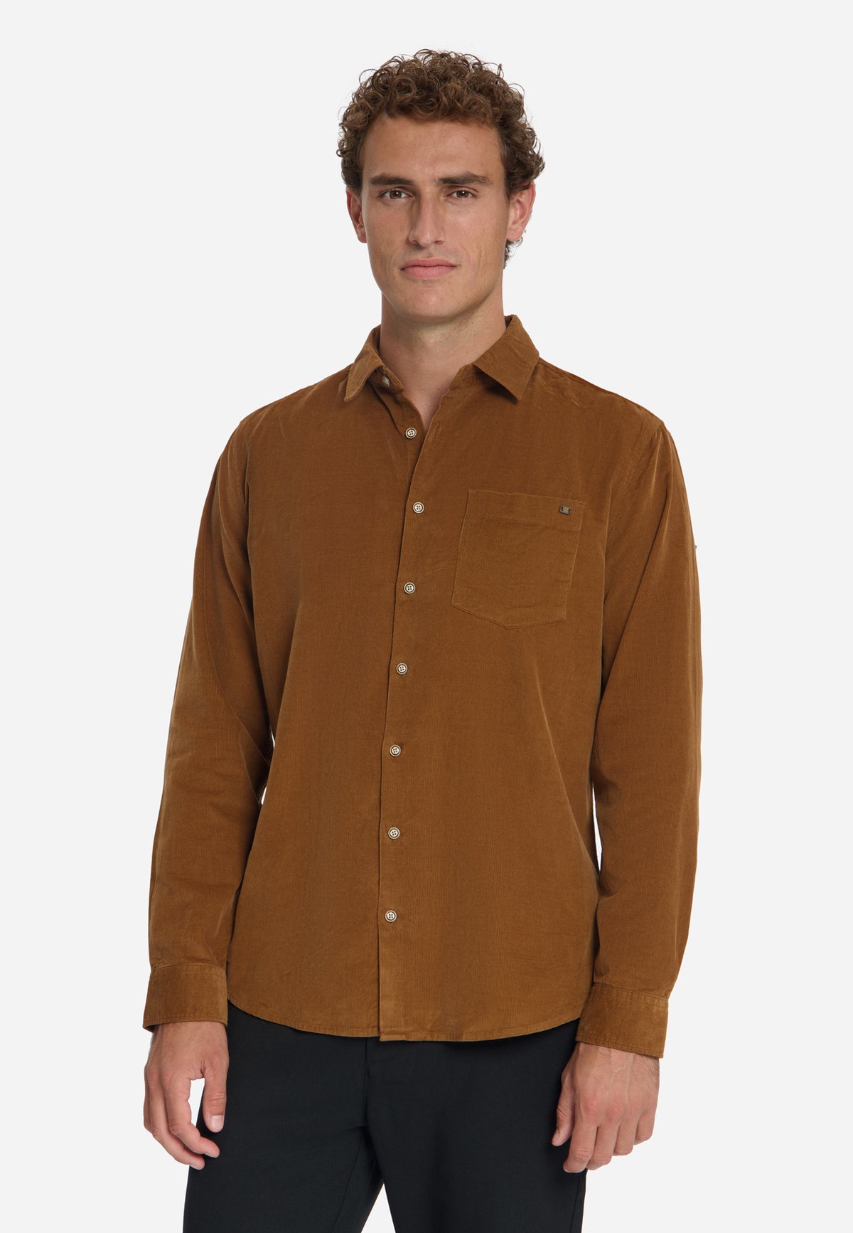 Fine Corduroy Shirt | Caramel