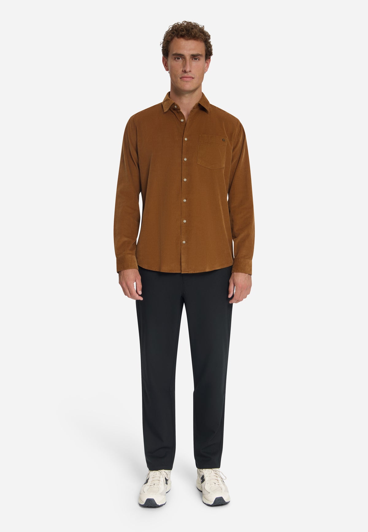 Fine Corduroy Shirt | Caramel
