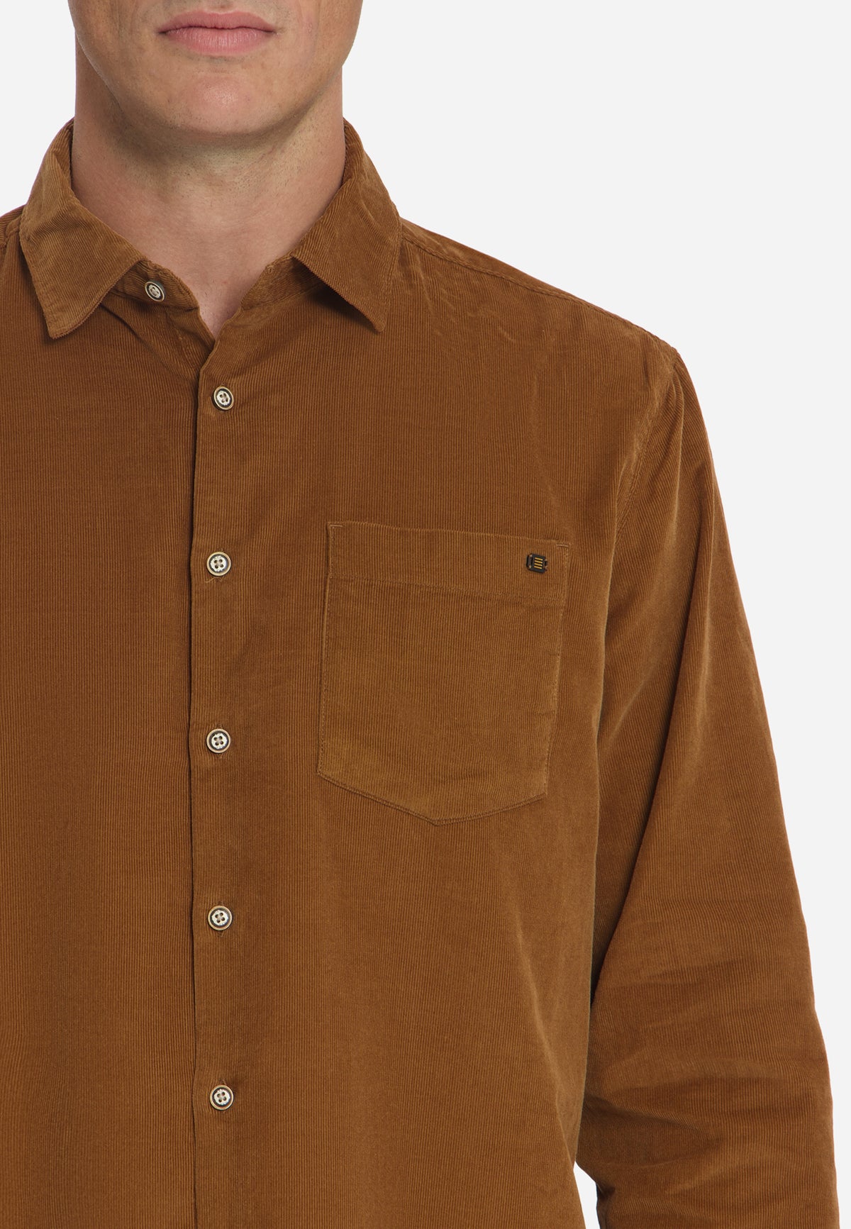 Fine Corduroy Shirt | Caramel