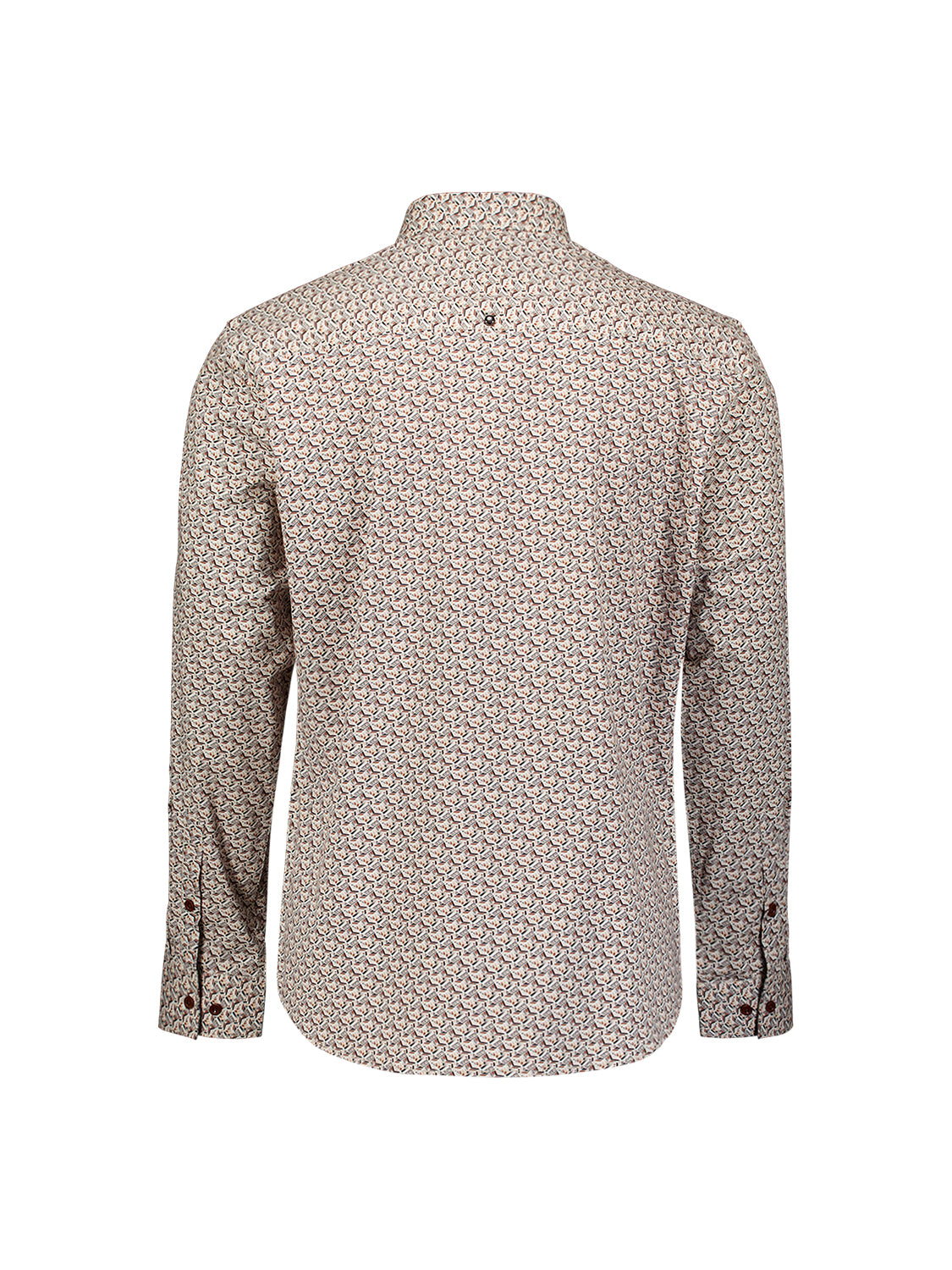 Printed Stretch Shirt | Caramel